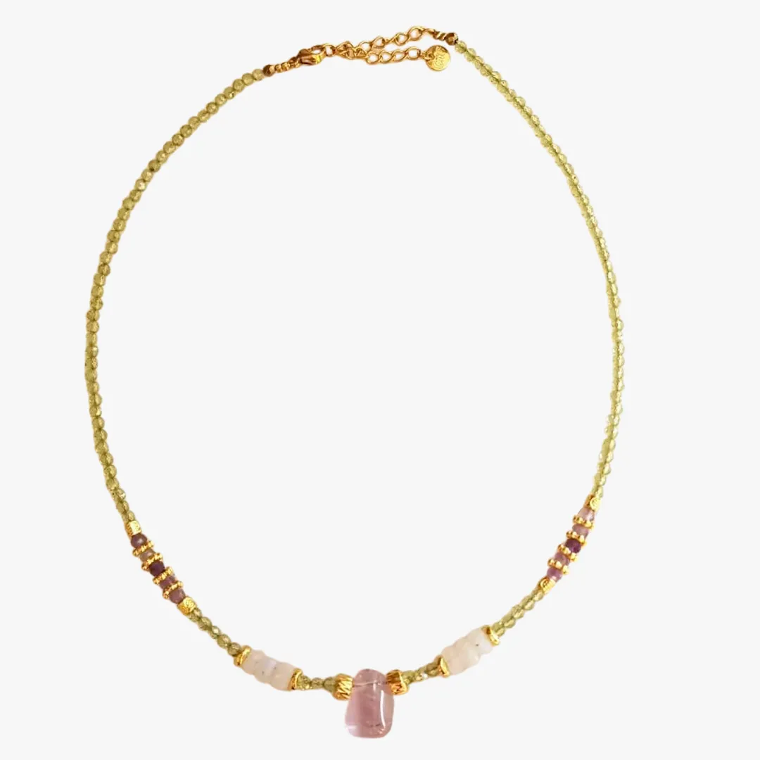 Collier peridot et ametyste Multicolore VENUKA