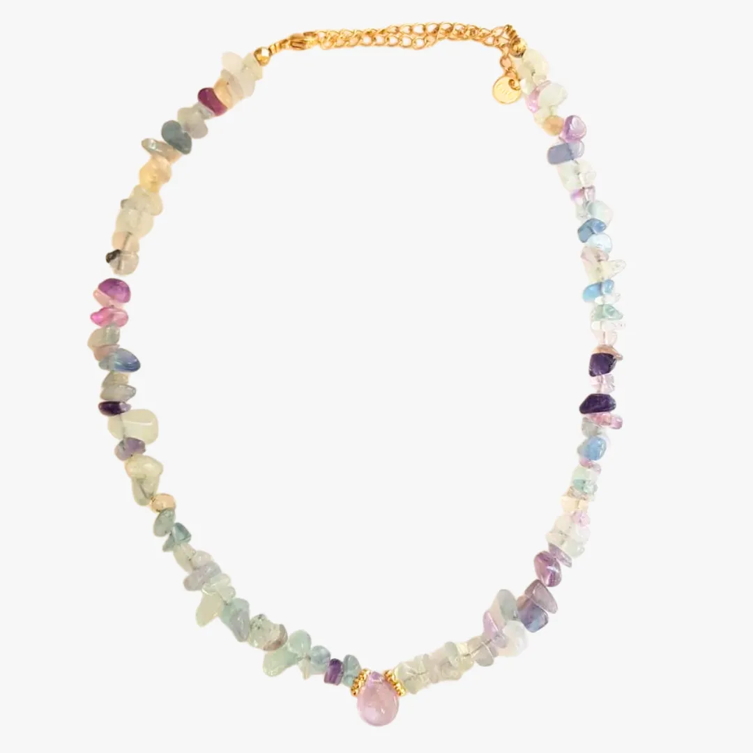 Collier fluorite et amethyste Violet GILIANA
