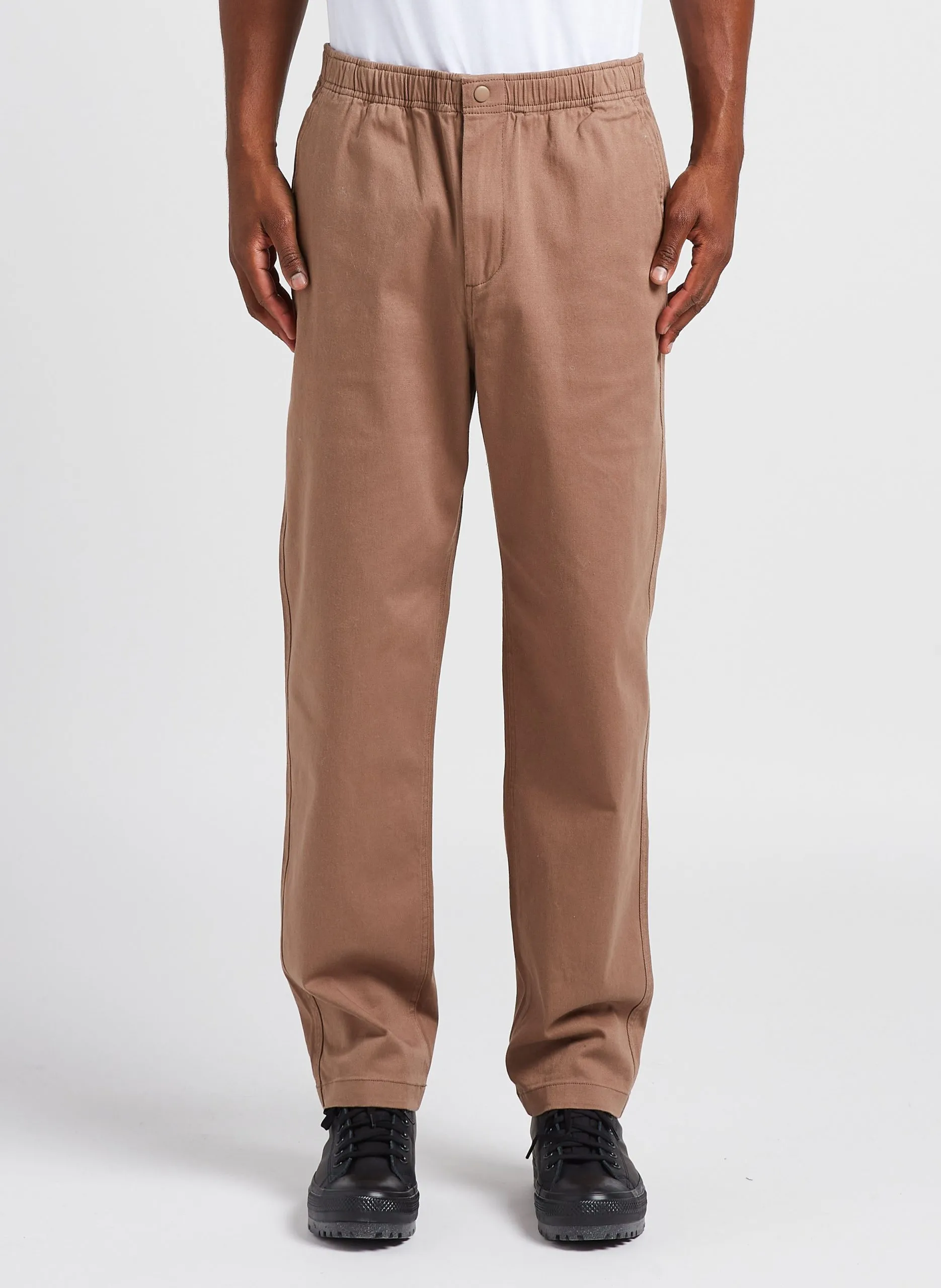 Pantalon droit en coton mélangé Beige Zace