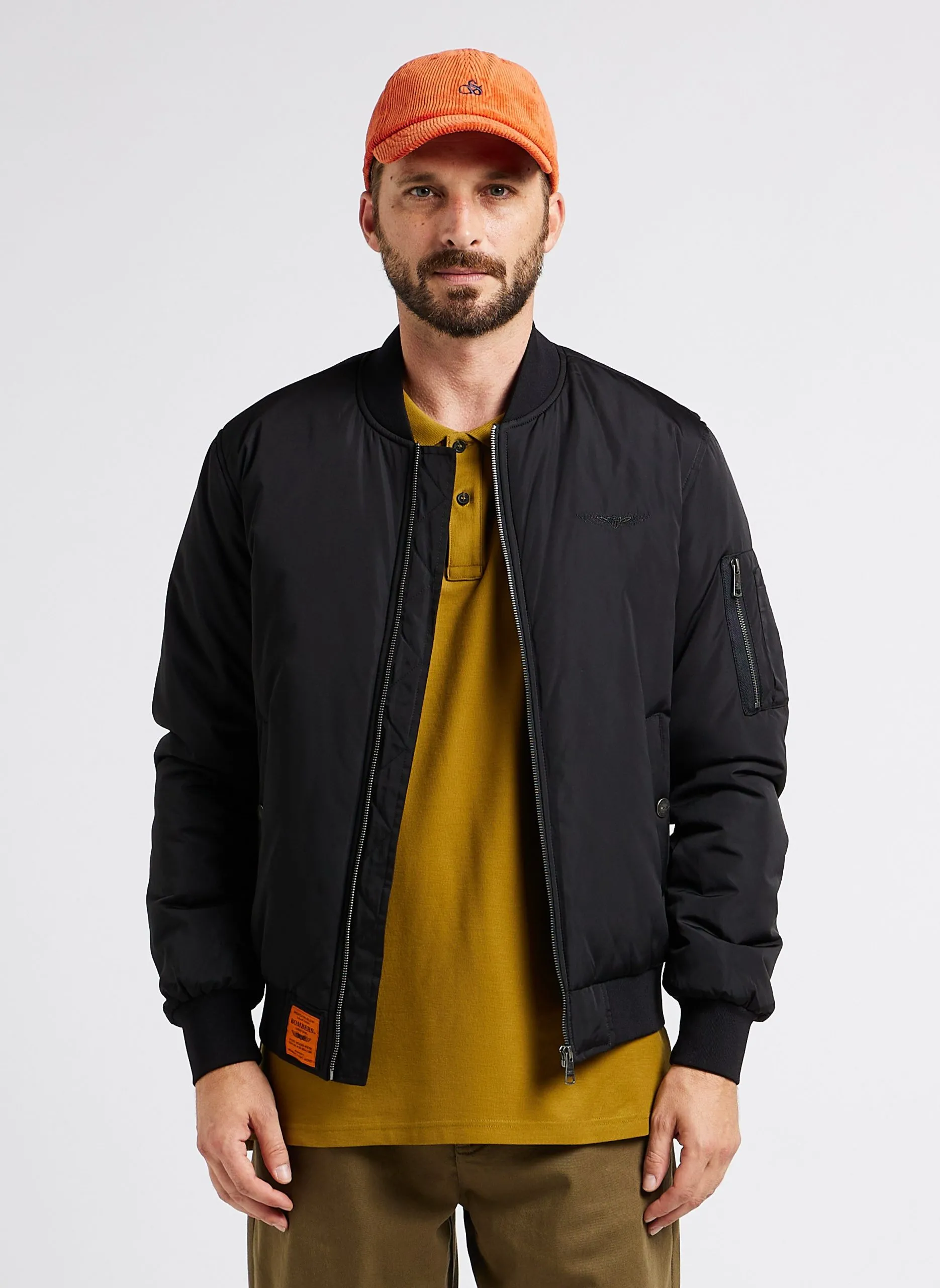 Veste bomber à col rond Noir MAX