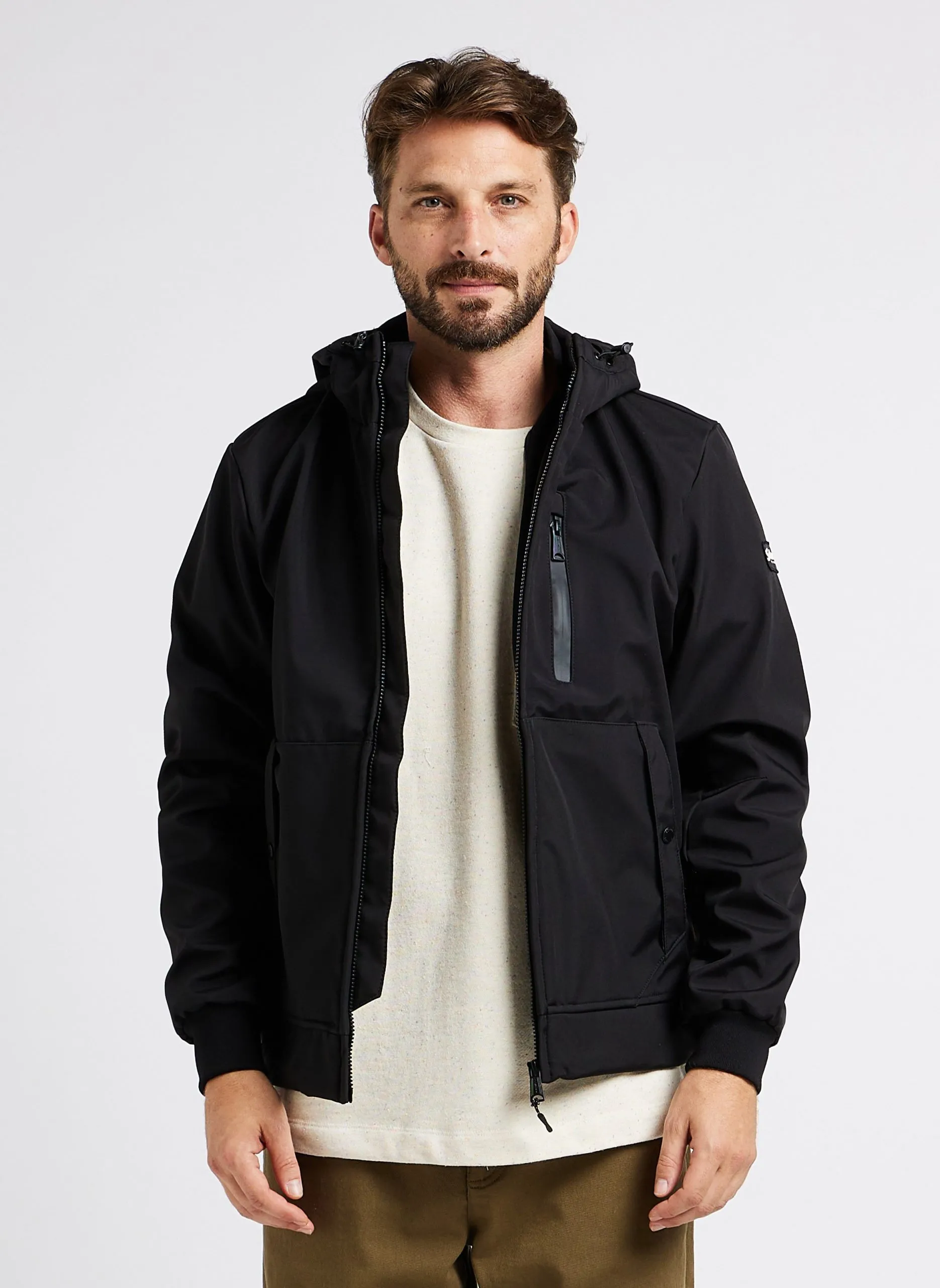 Veste à capuche droite Noir