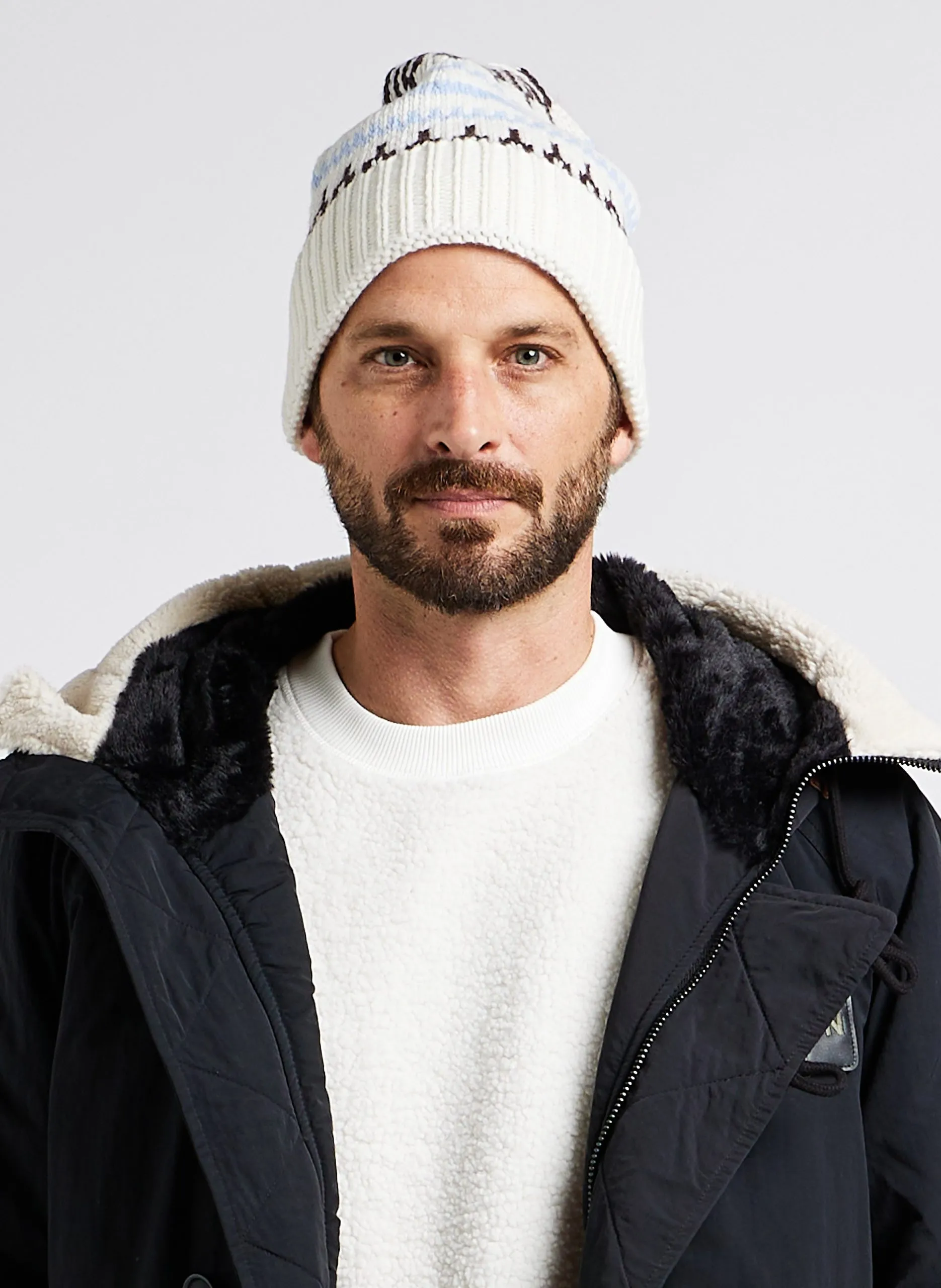 Bonnet en laine tricoté Multicolore