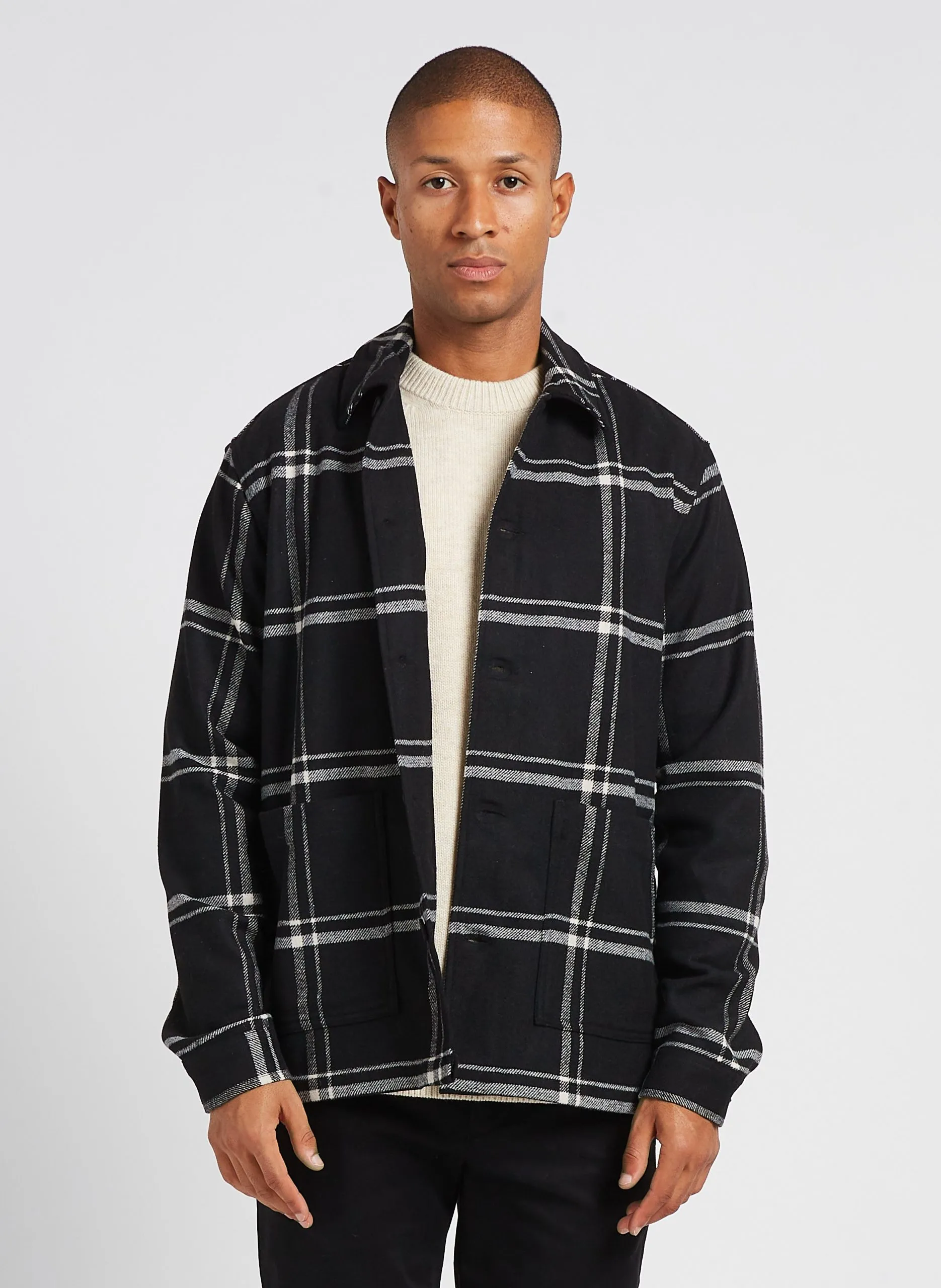 Surchemise col classique à carreaux Noir Staan