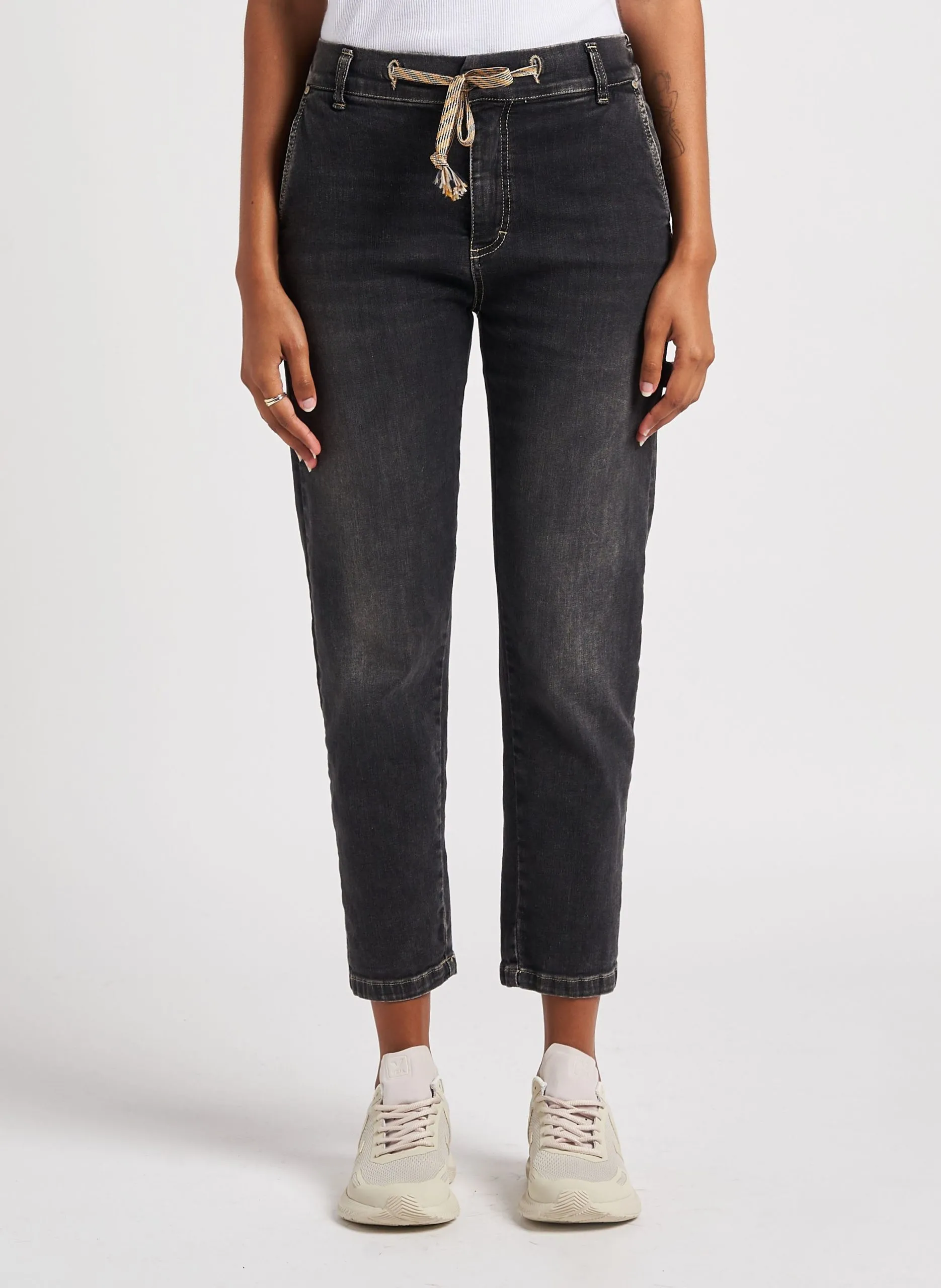 Jean mom en coton stretch Noir