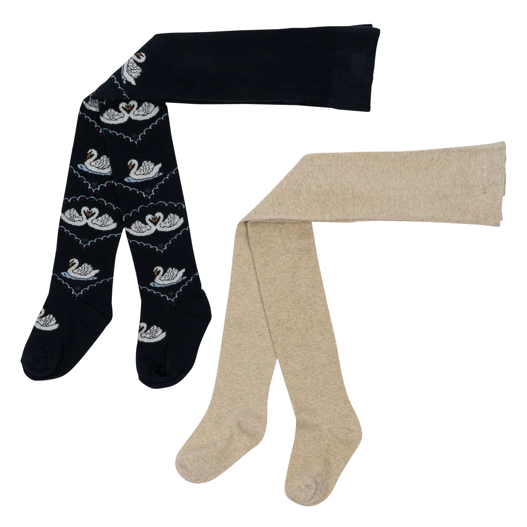 Lot de 2 paires de collants en coton bio mélangé Bleu