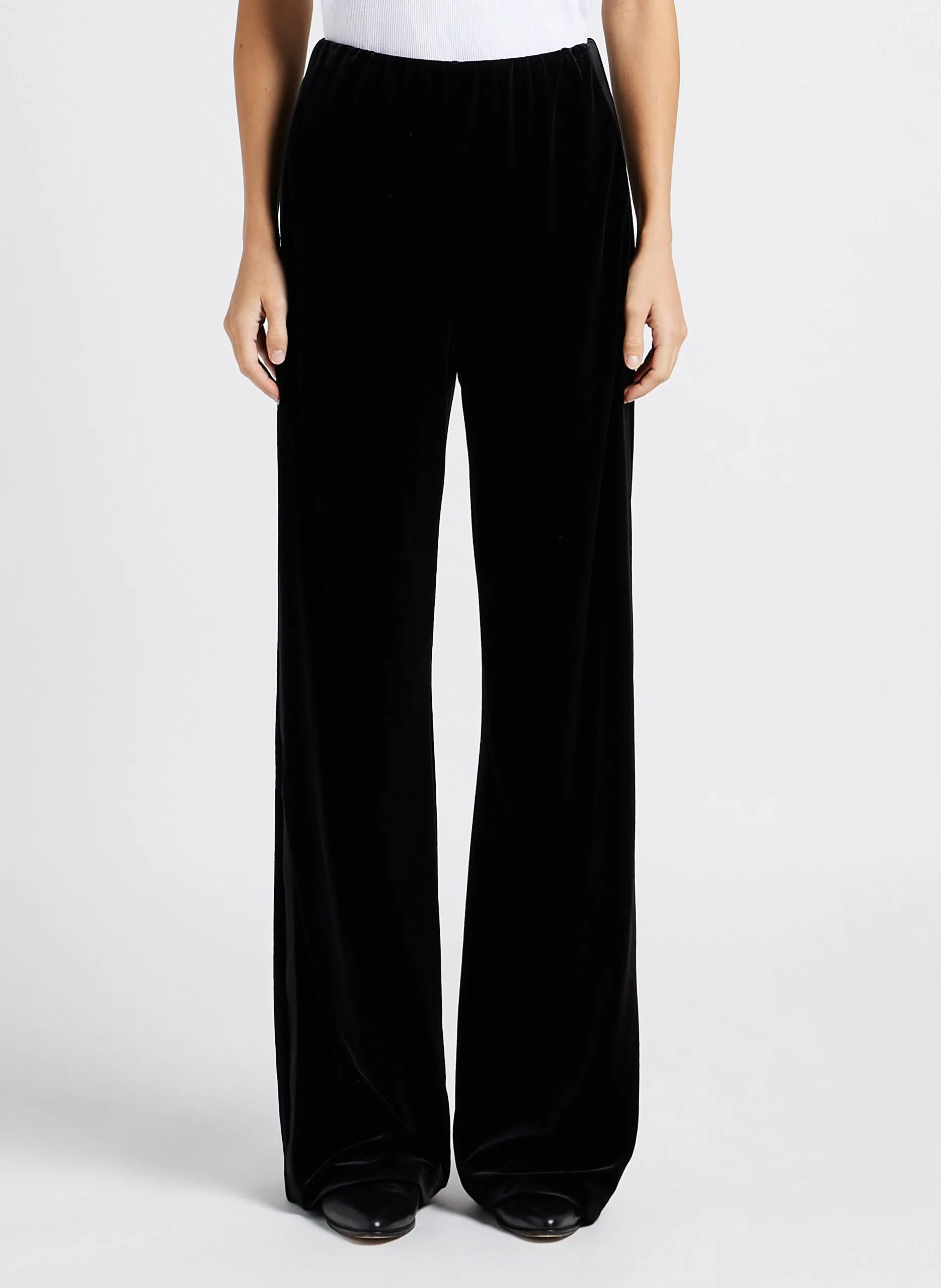 Pantalon large taille haute Noir MIGNON