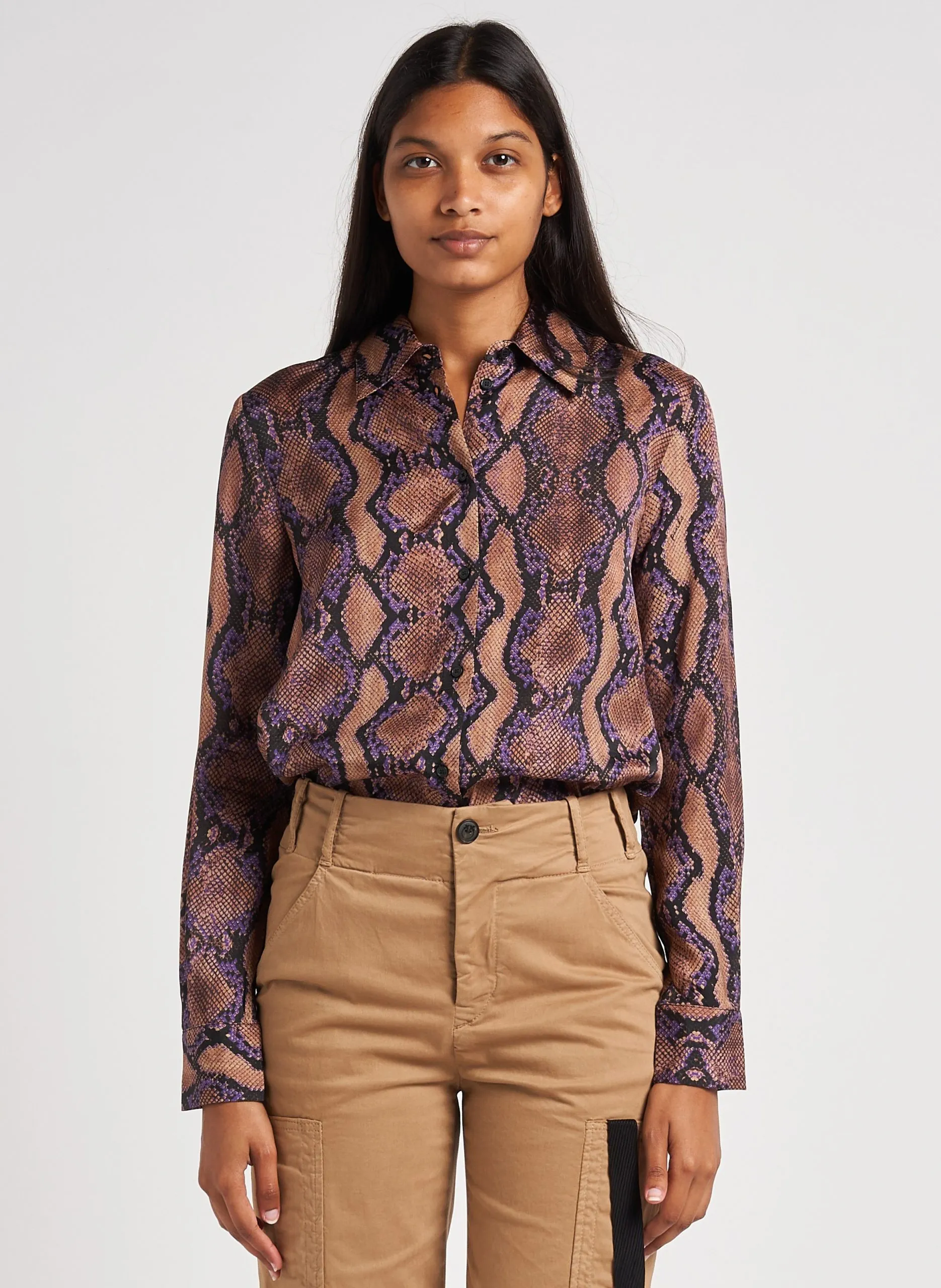 Chemise fluide col classique imprimée Multicolore SMORZARE