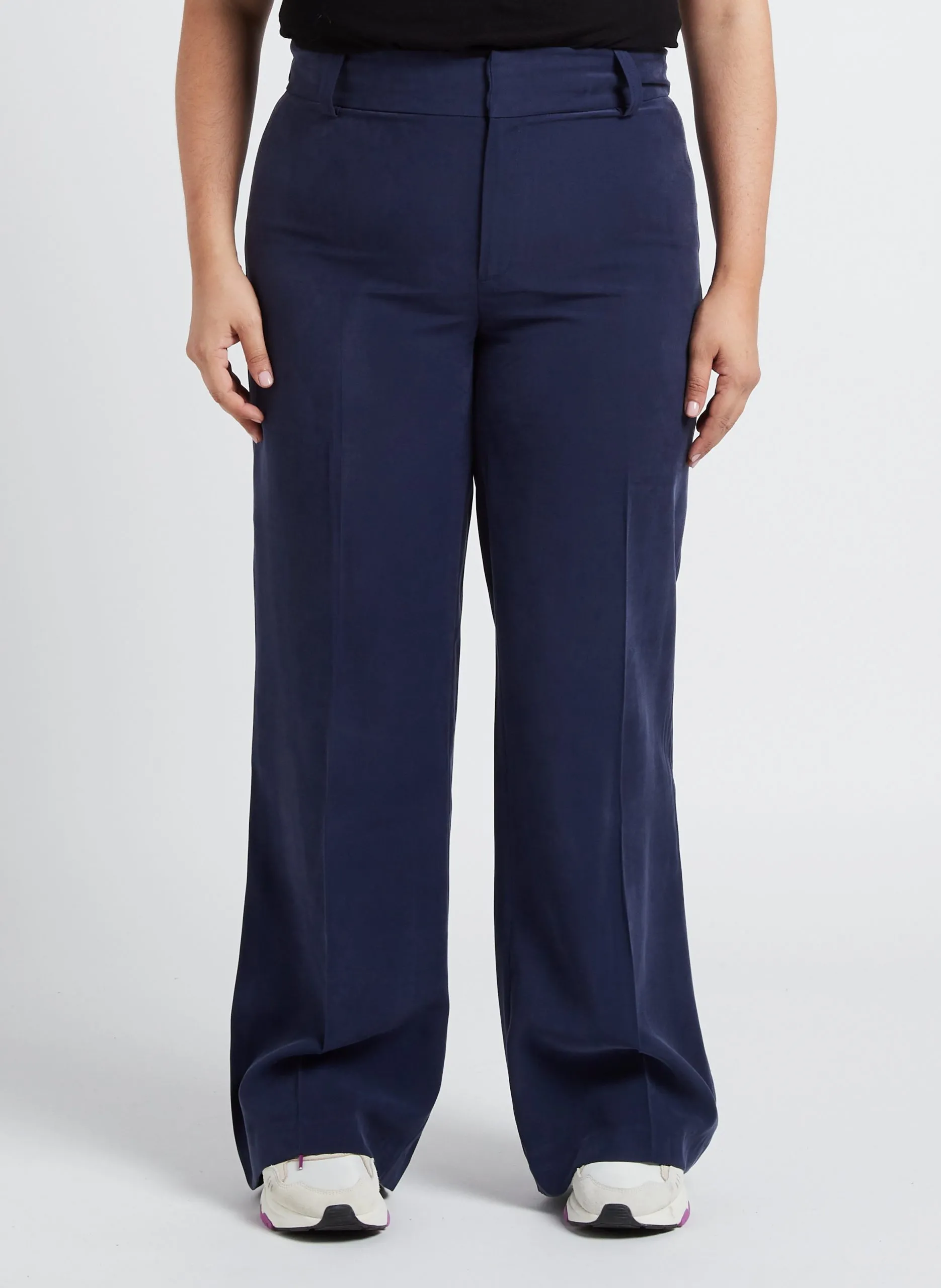 Pantalon droit fluide Bleu