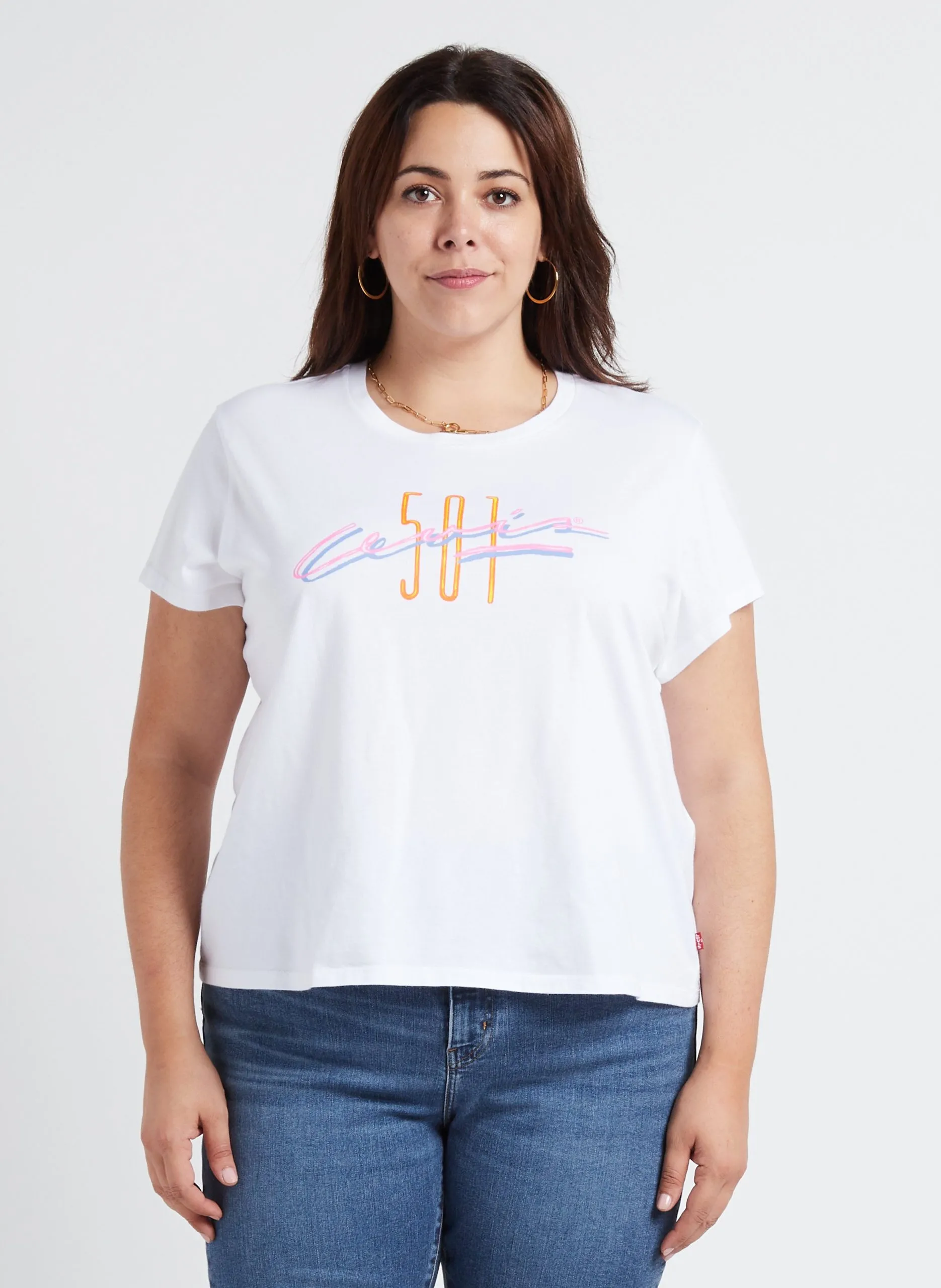 Tee-shirt col rond sérigraphié en coton Blanc PL GRAPHIC AUTHENTIC TEE