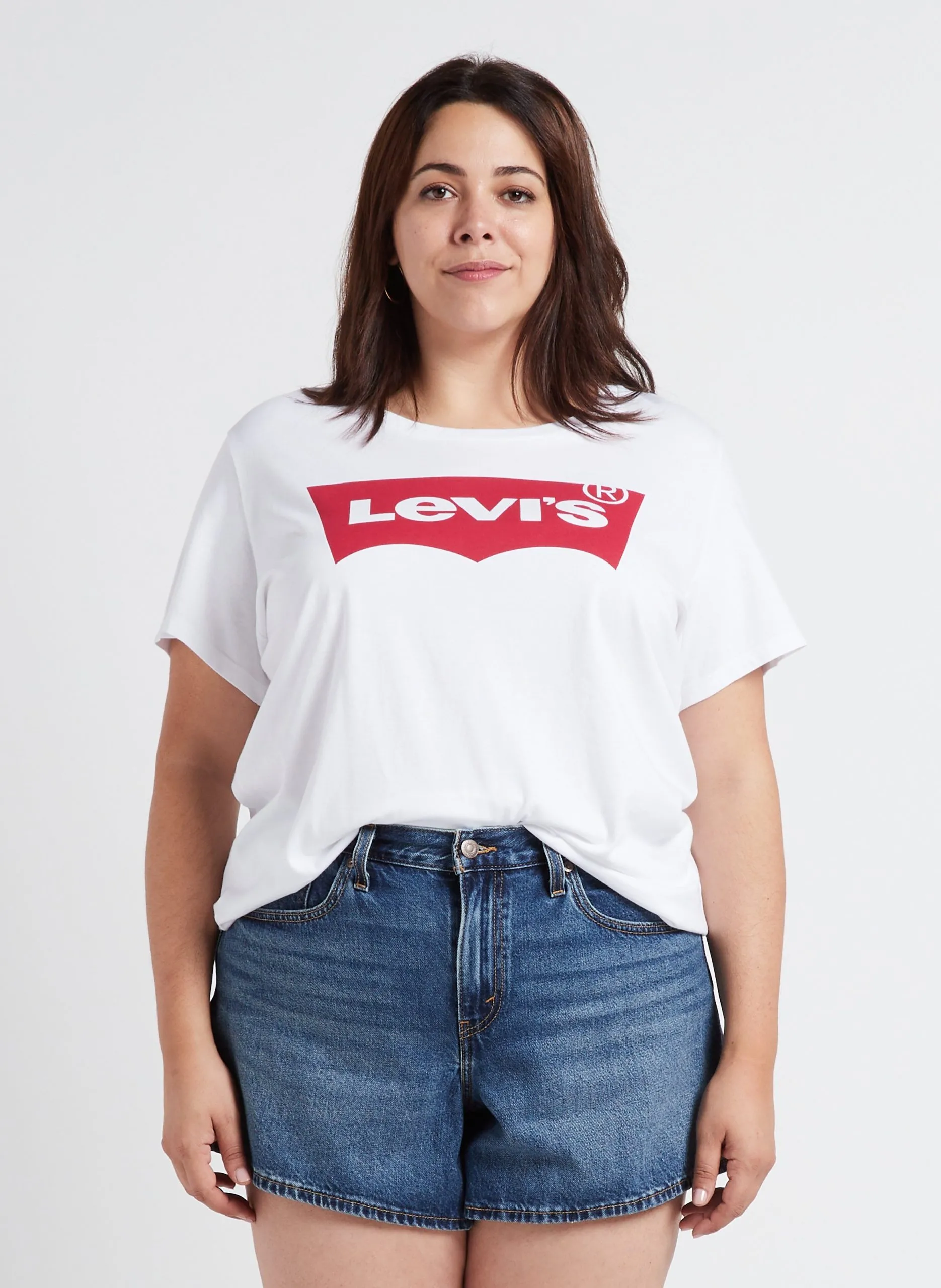 Tee-shirt col rond sérigraphié en coton Beige PL PERFECT TEE