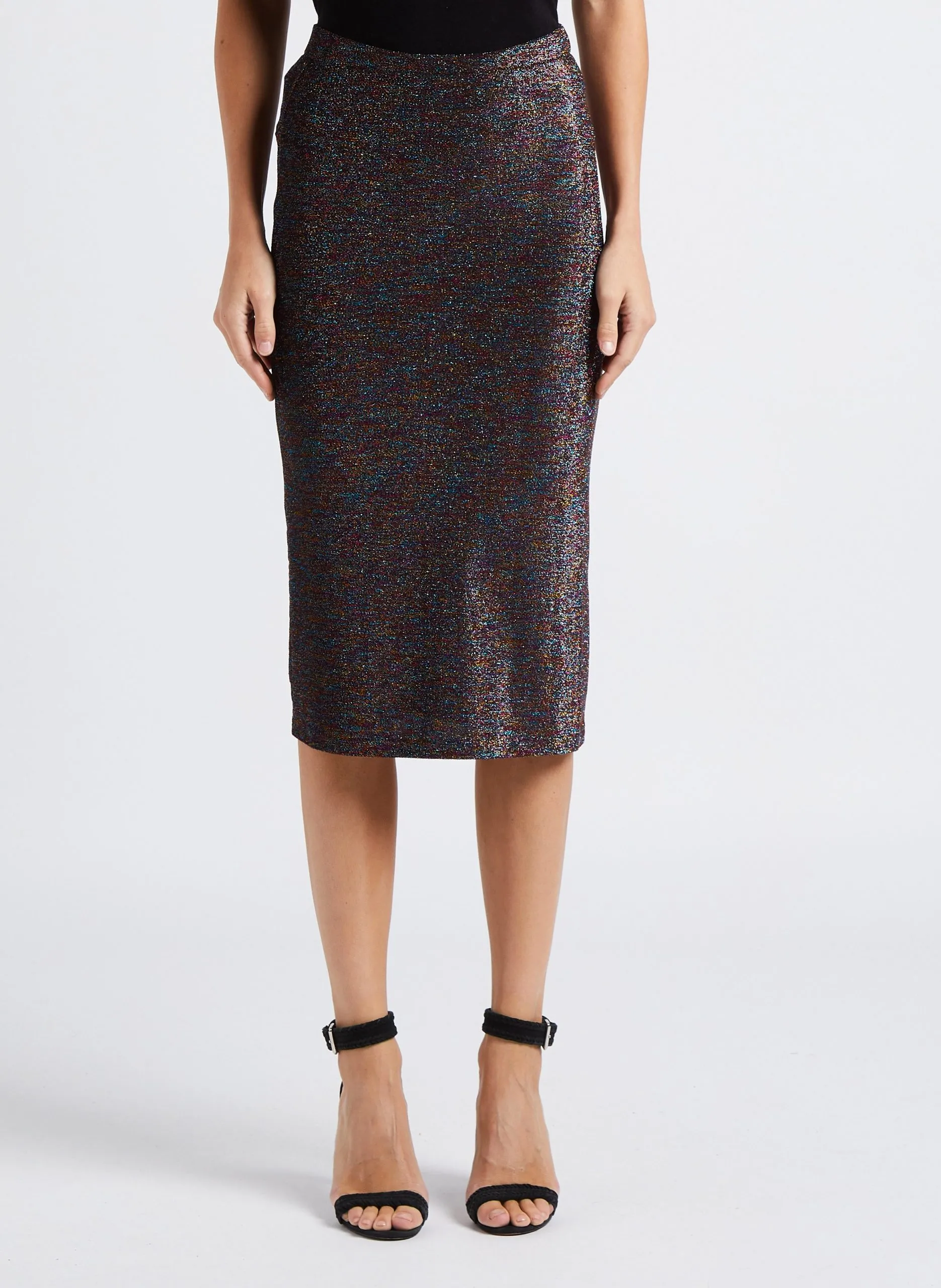 Jupe mi-longue ajustée à fente au dos Marron MADONNA