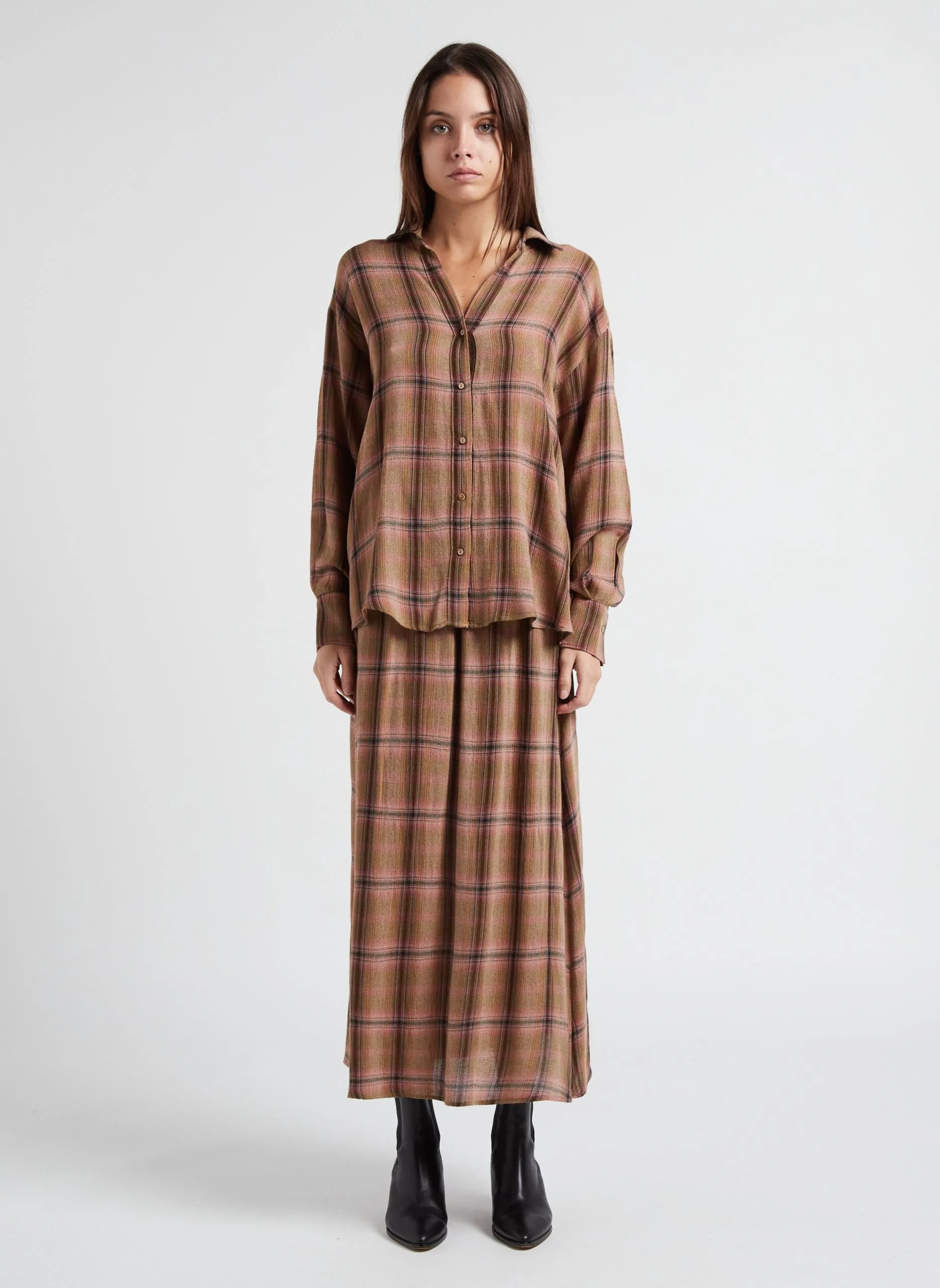 Chemise col classique Marron CIRILLA