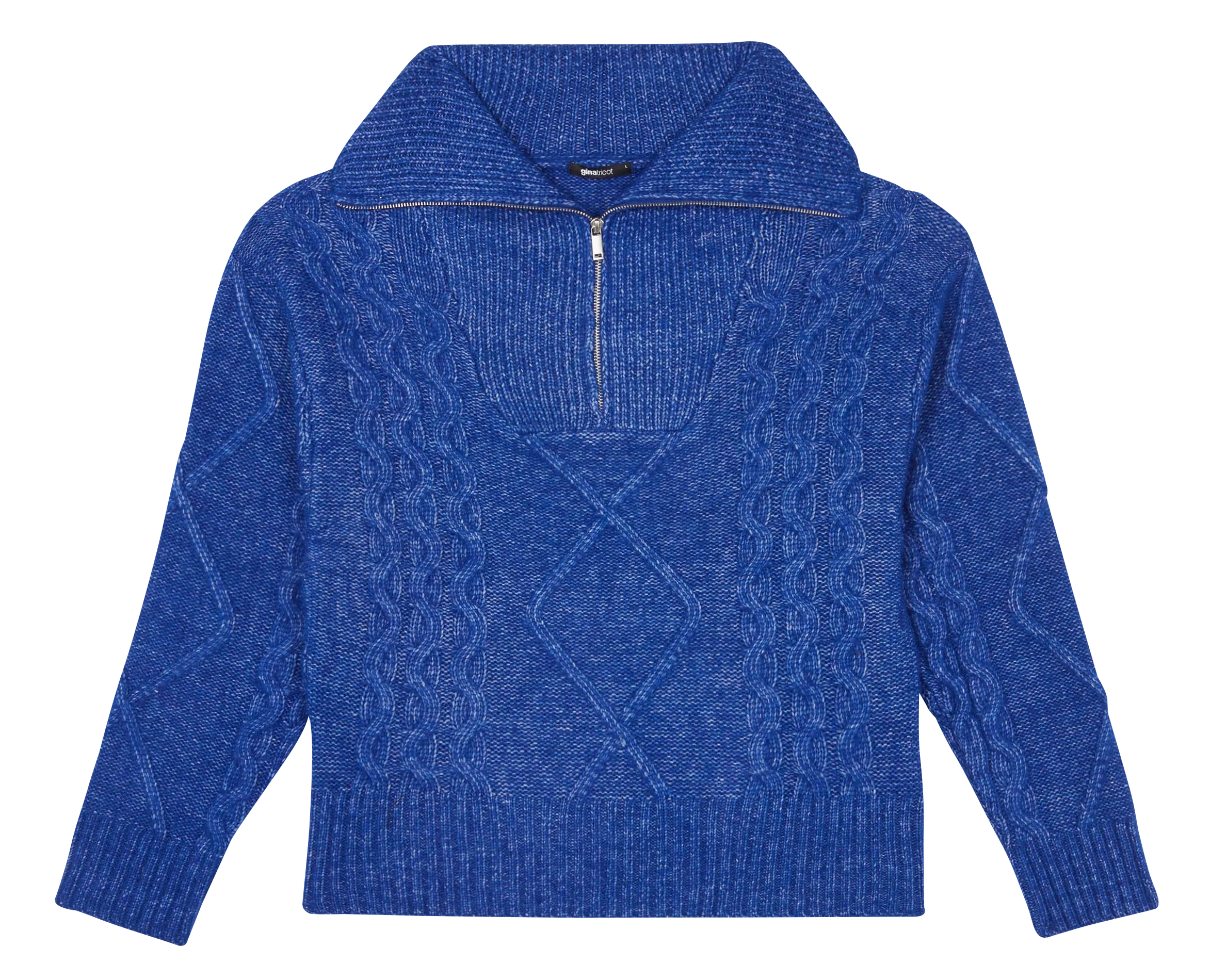 Pull camionneur en maille torsadée Bleu