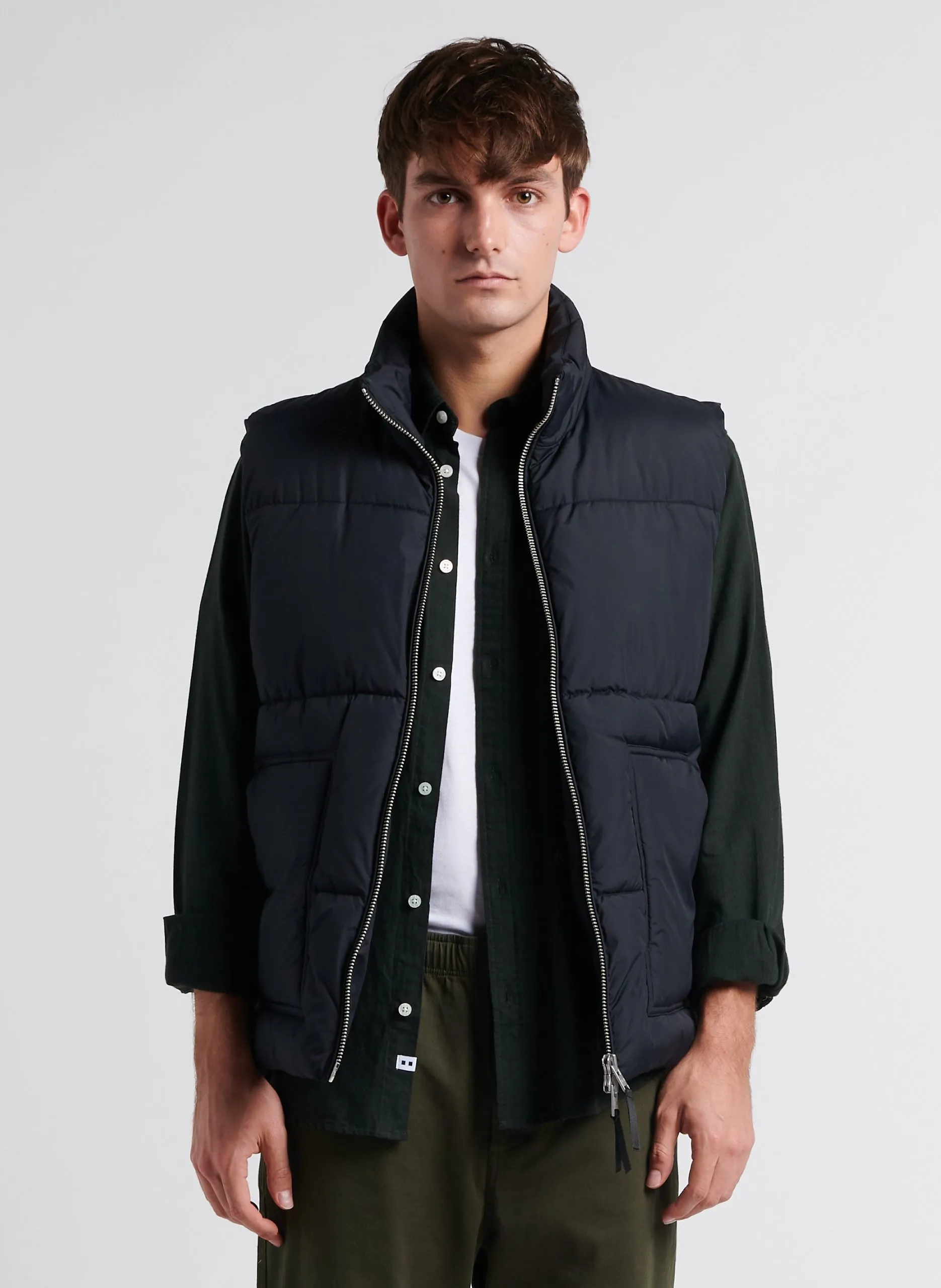 Doudoune sans manches en fibres recyclées Noir Nevo