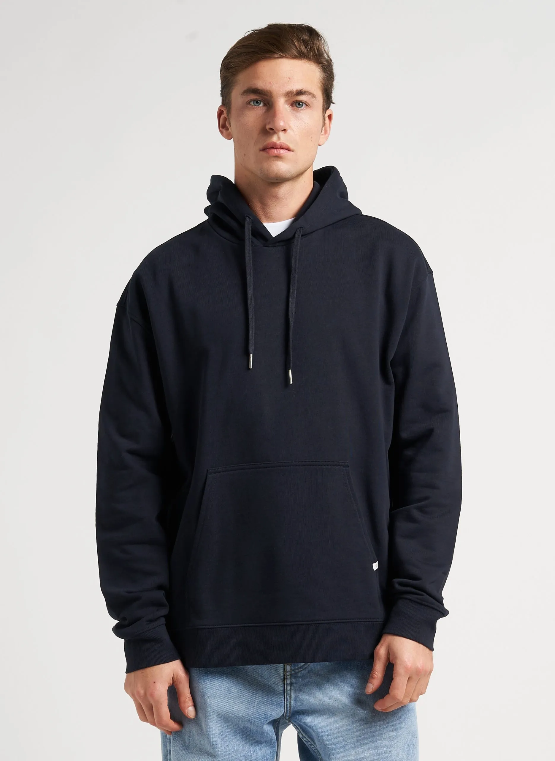 Sweat à capuche en coton biologique Bleu NESTA