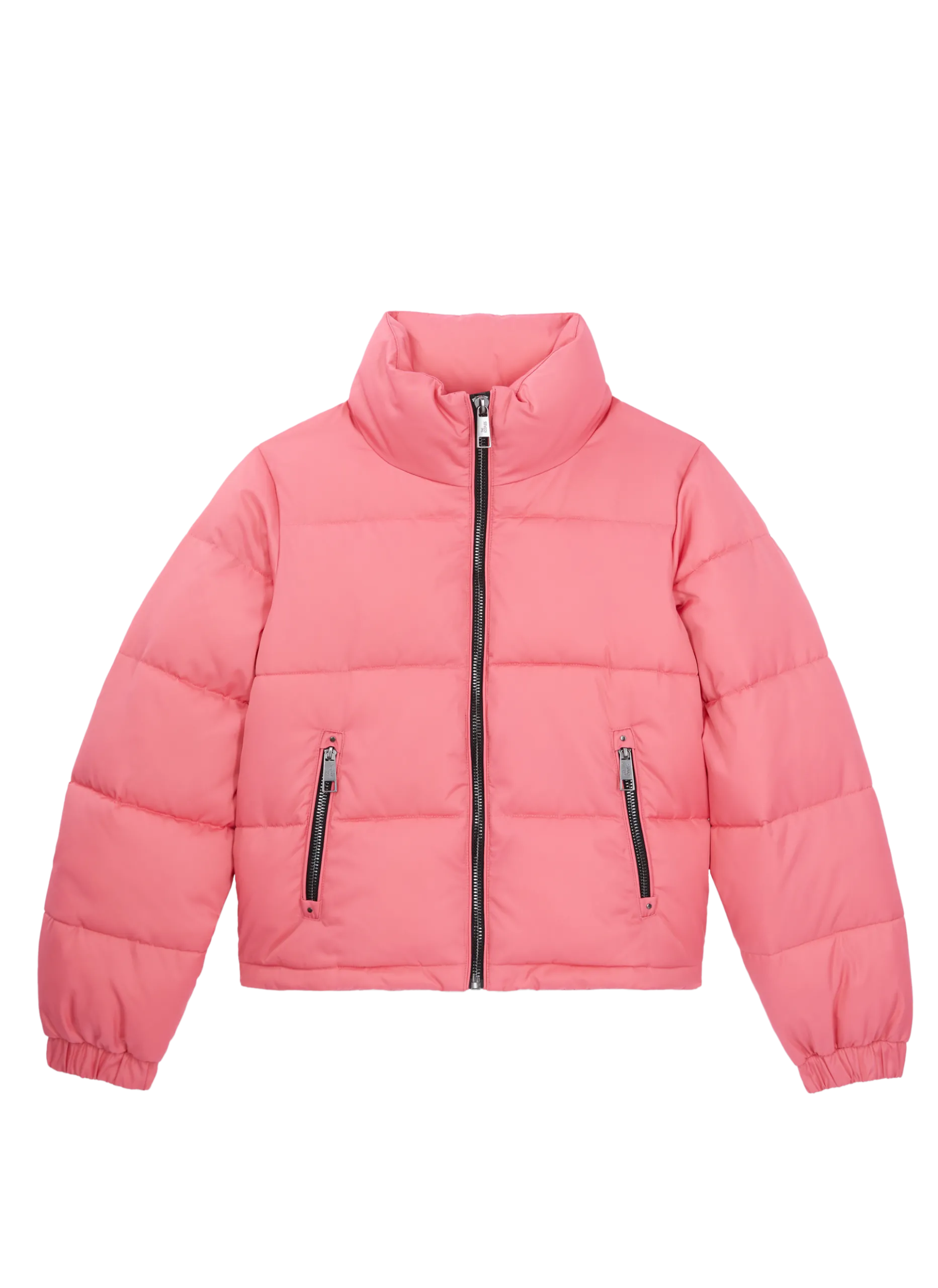 Doudoune courte col montant Rose