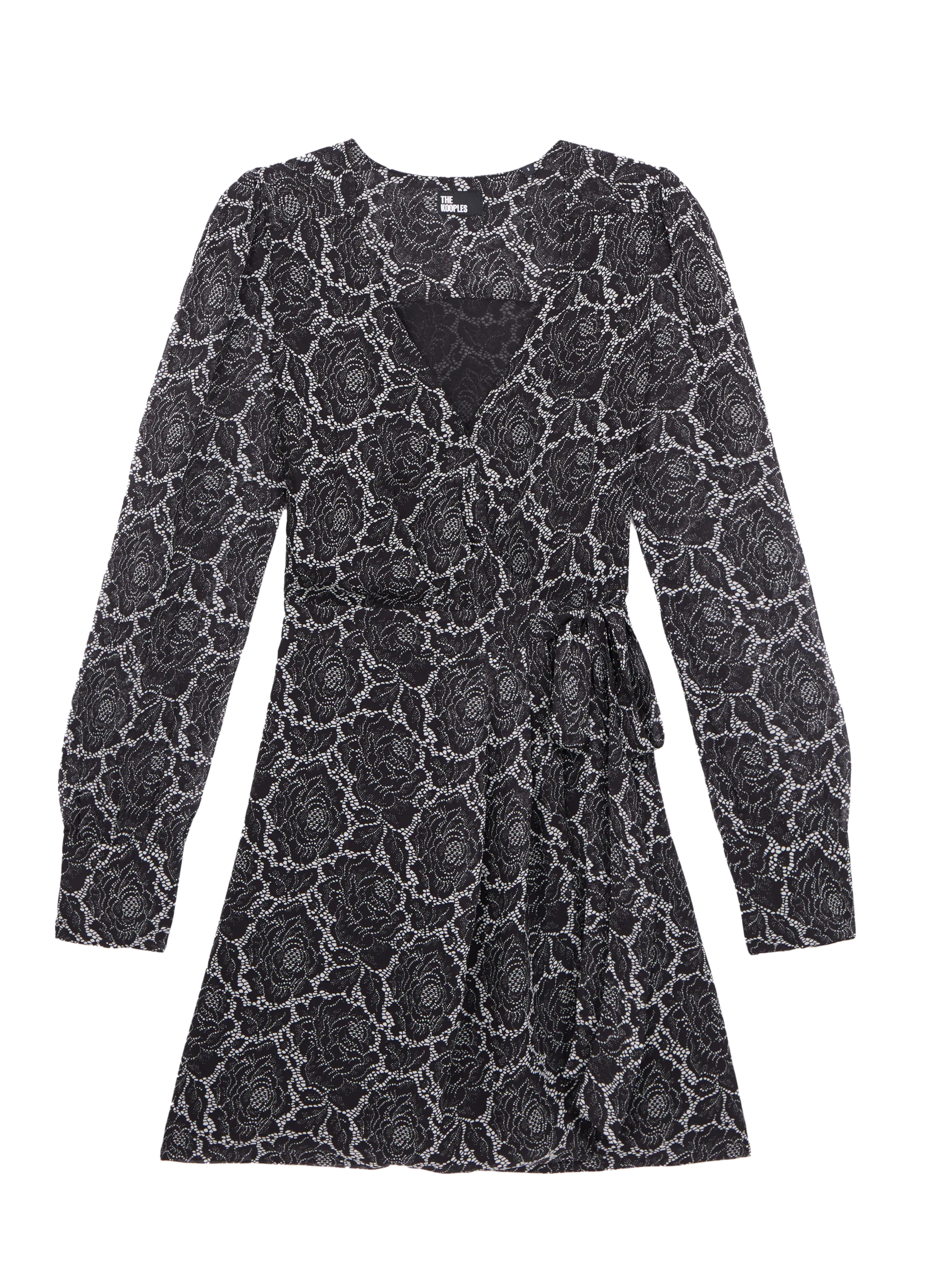 Robe courte portefeuille imprimée Noir