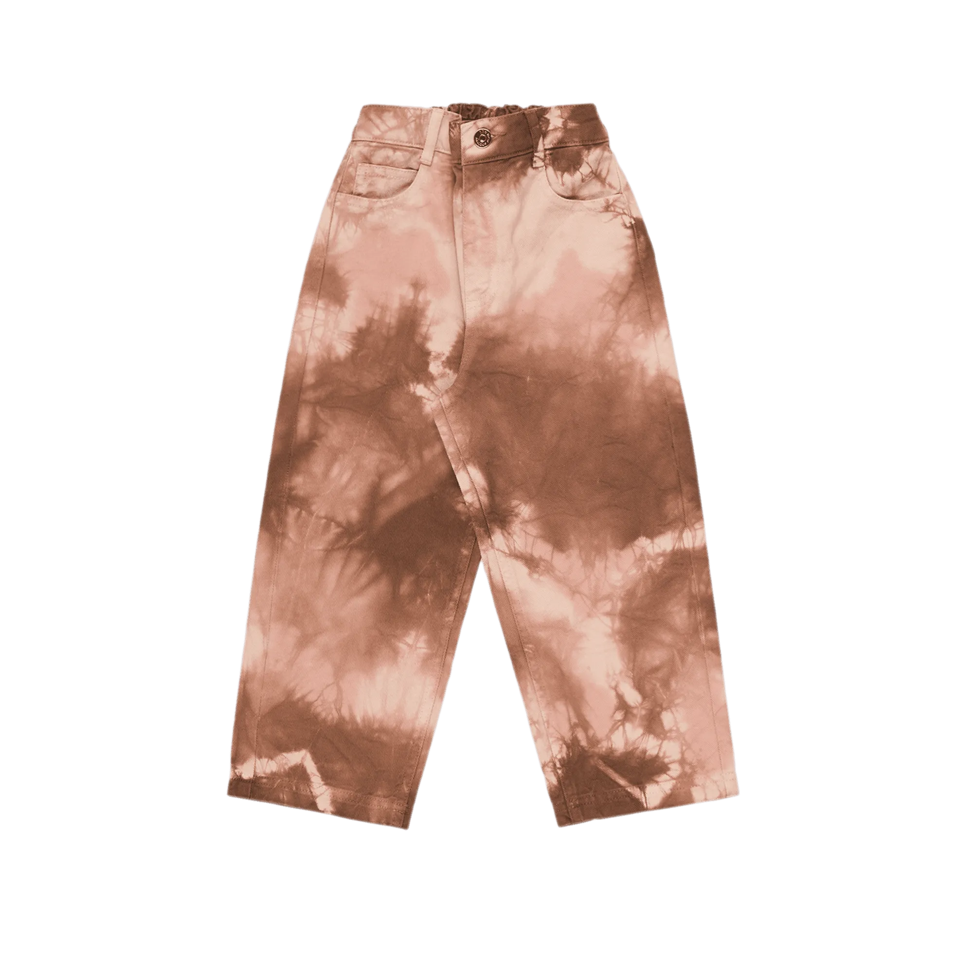 Jean boyfriend en coton imprimé Marron LAURENT