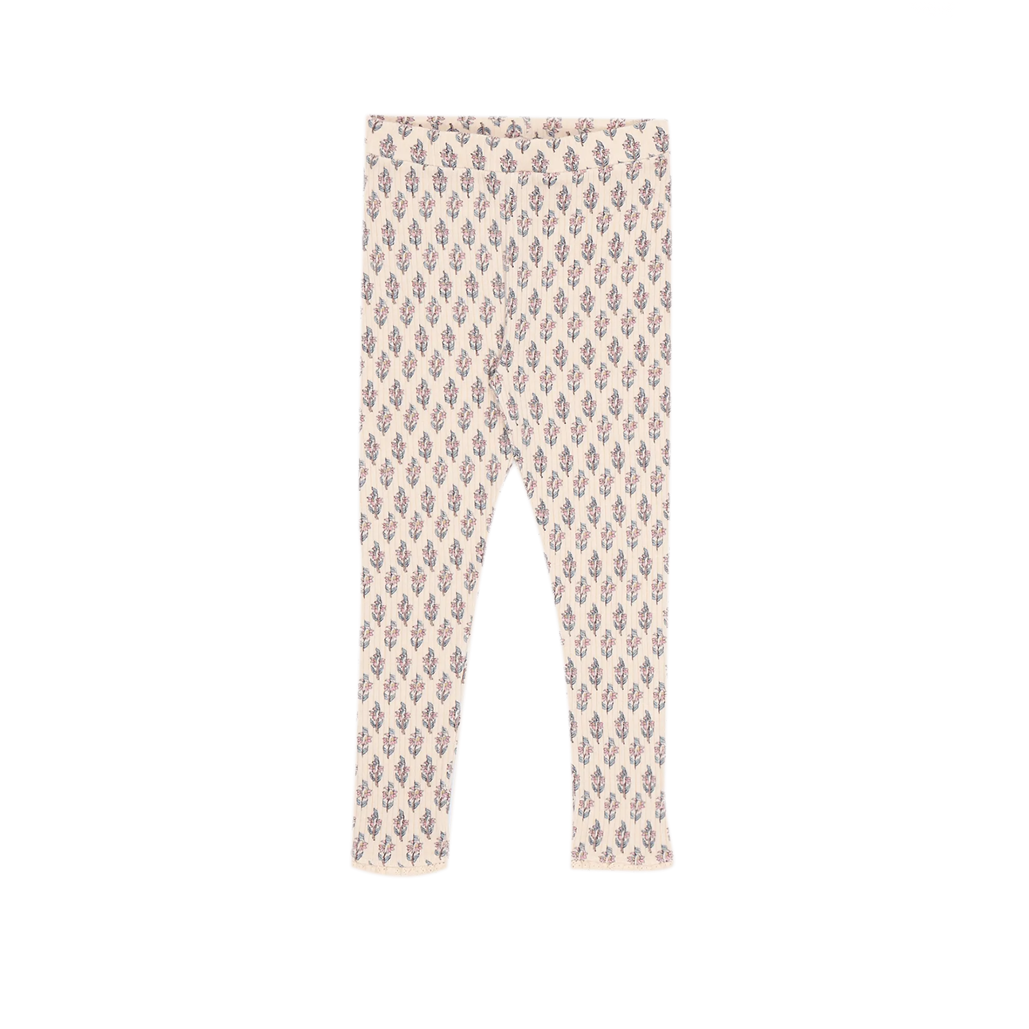 Legging côtelé en coton imprimé Rose BETSY