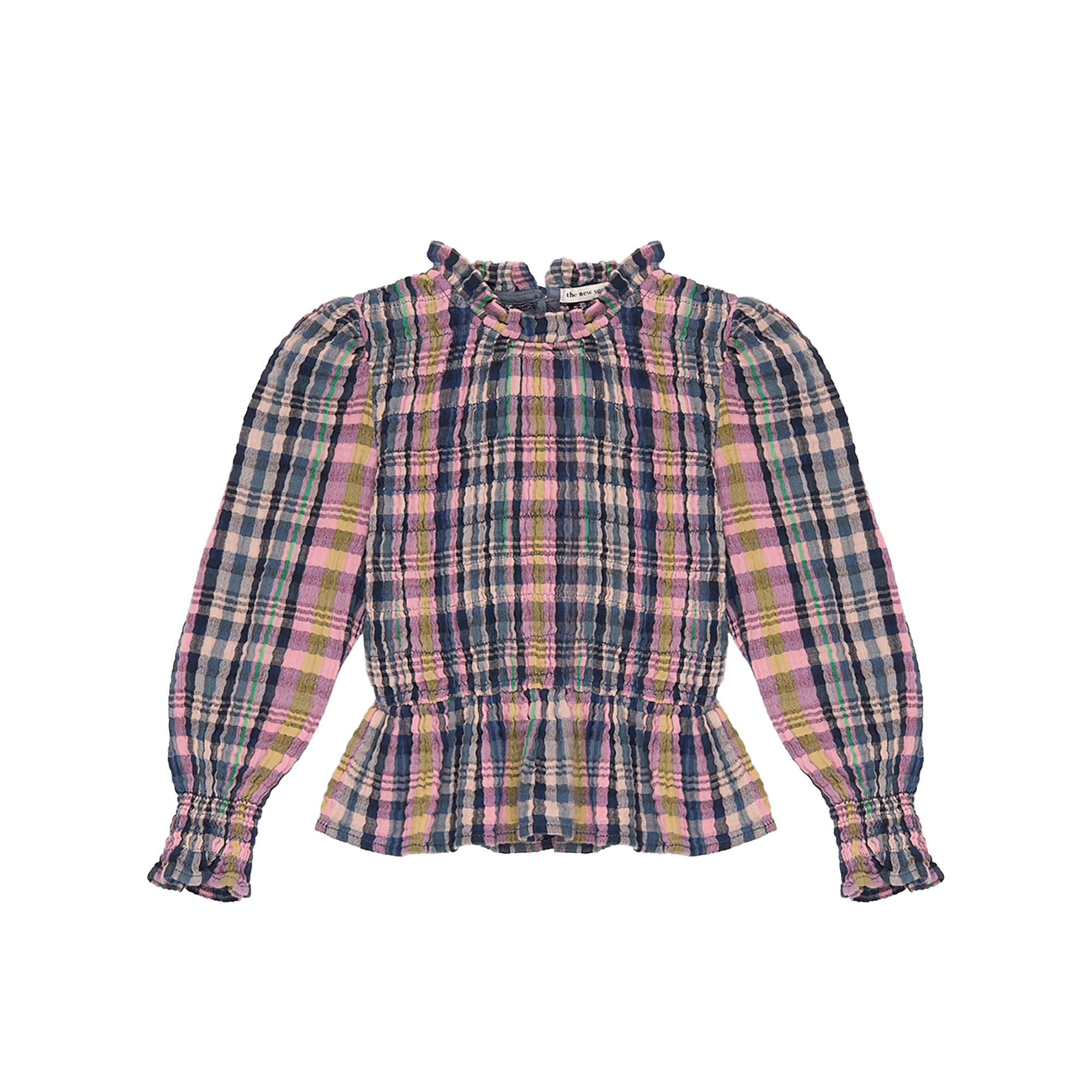 Blouse cintrée col montant en coton Multicolore RICARDA