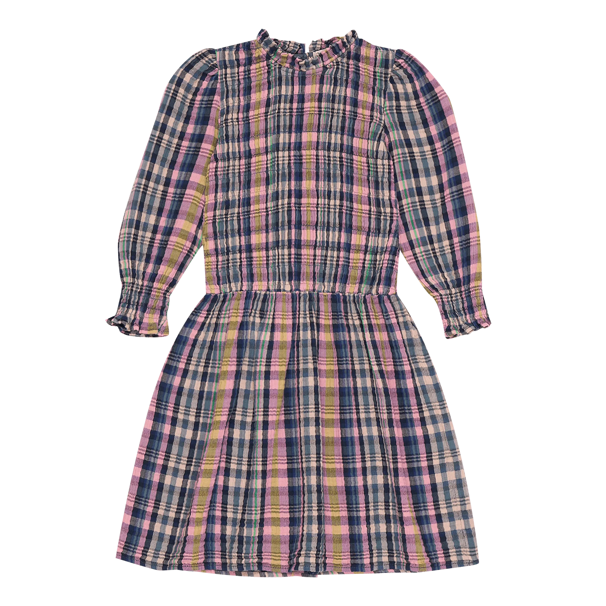 Robe midi cintrée col montant en coton Multicolore RICARDA