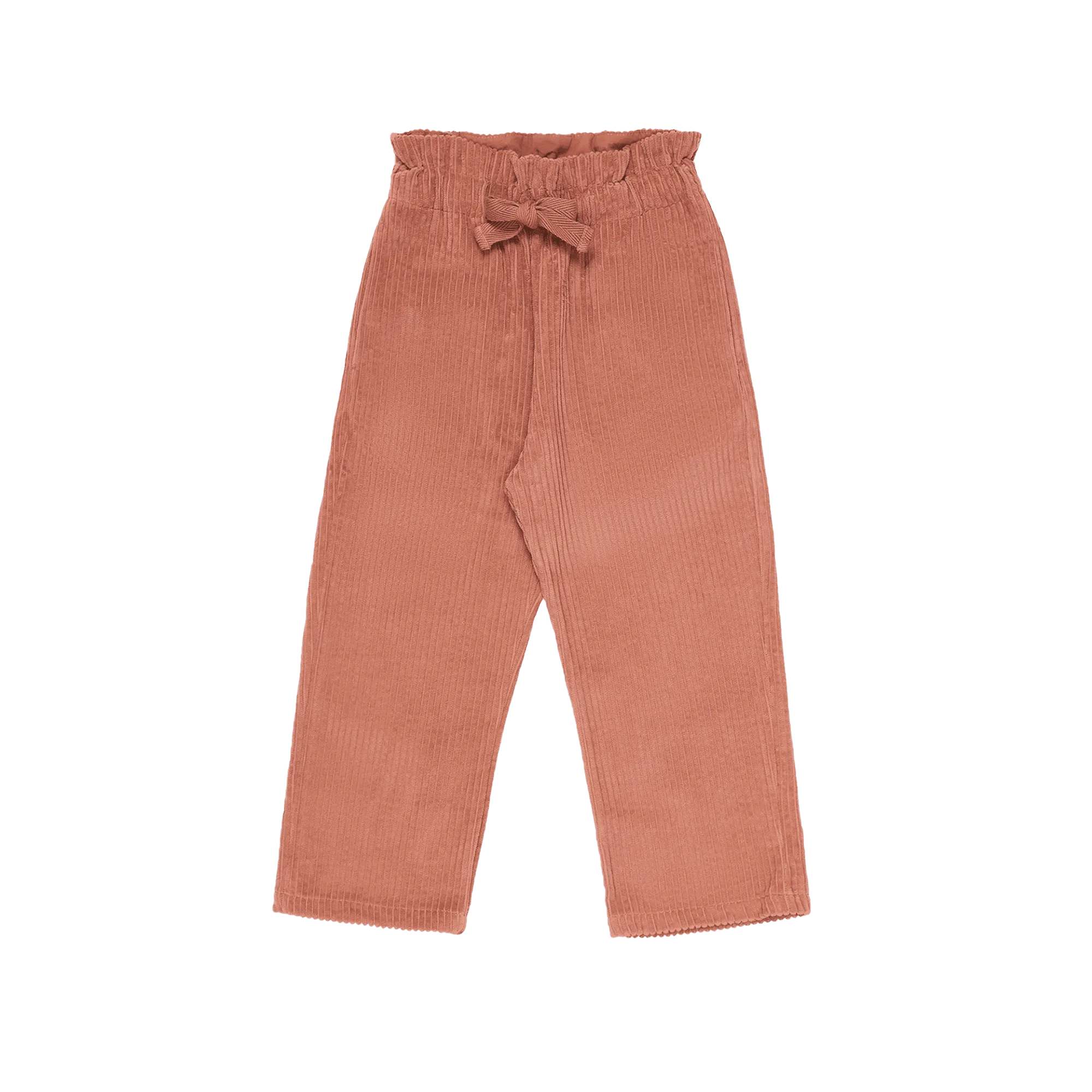 Pantalon carotte taille haute en coton Orange CAMERON