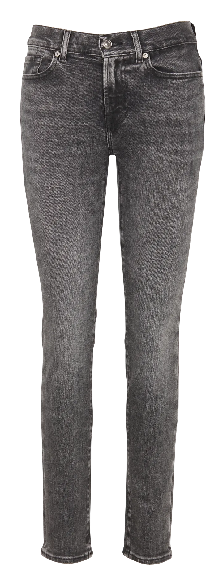 Jean slim taille mi-haute en coton mélangé Noir ROXANNE