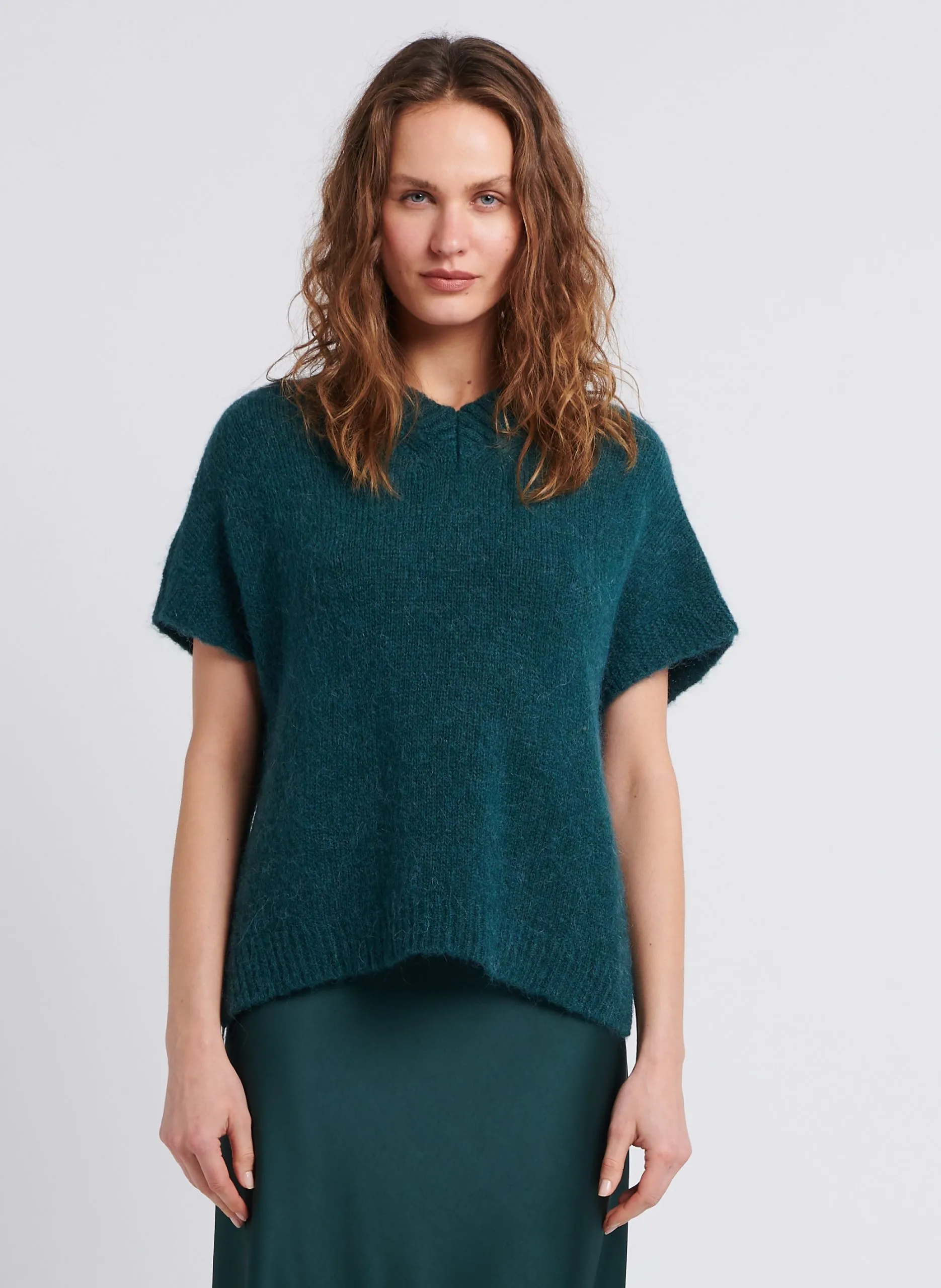 Pull ample à col V Vert