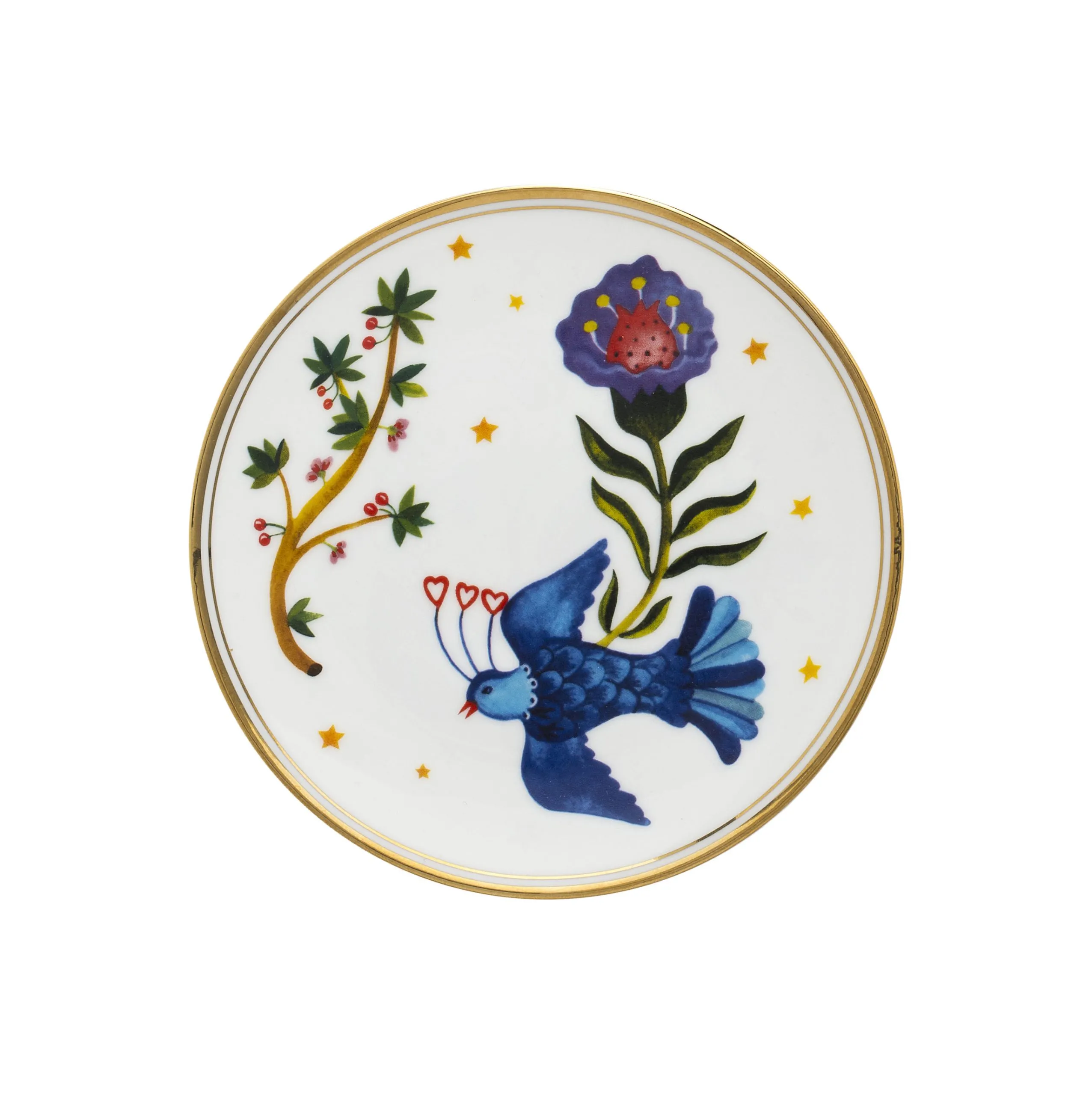 Assiette à dessert céramique Bleu UCCELLINO