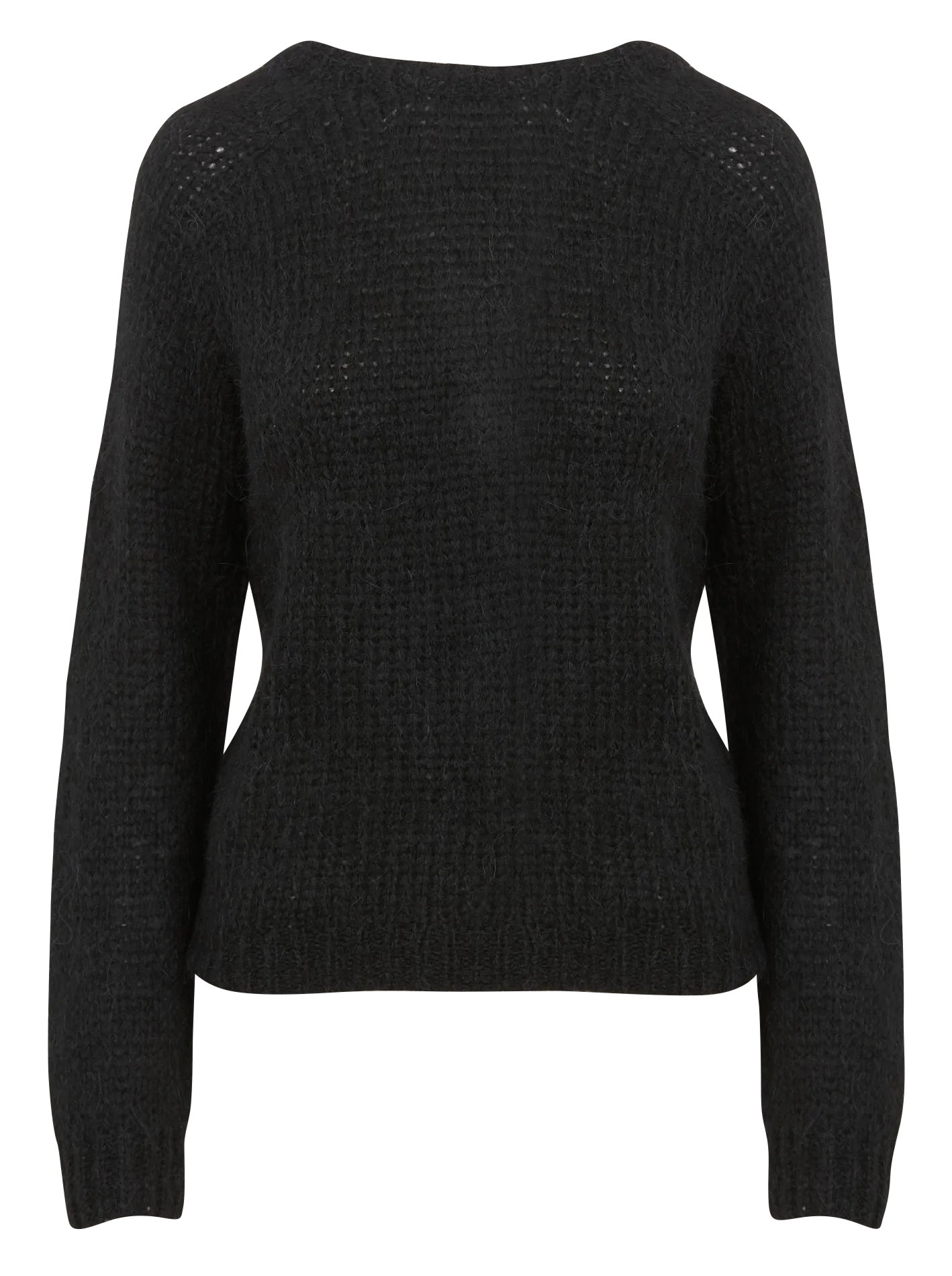 Pull col V en laine d'alpaga mélangée Noir BANU