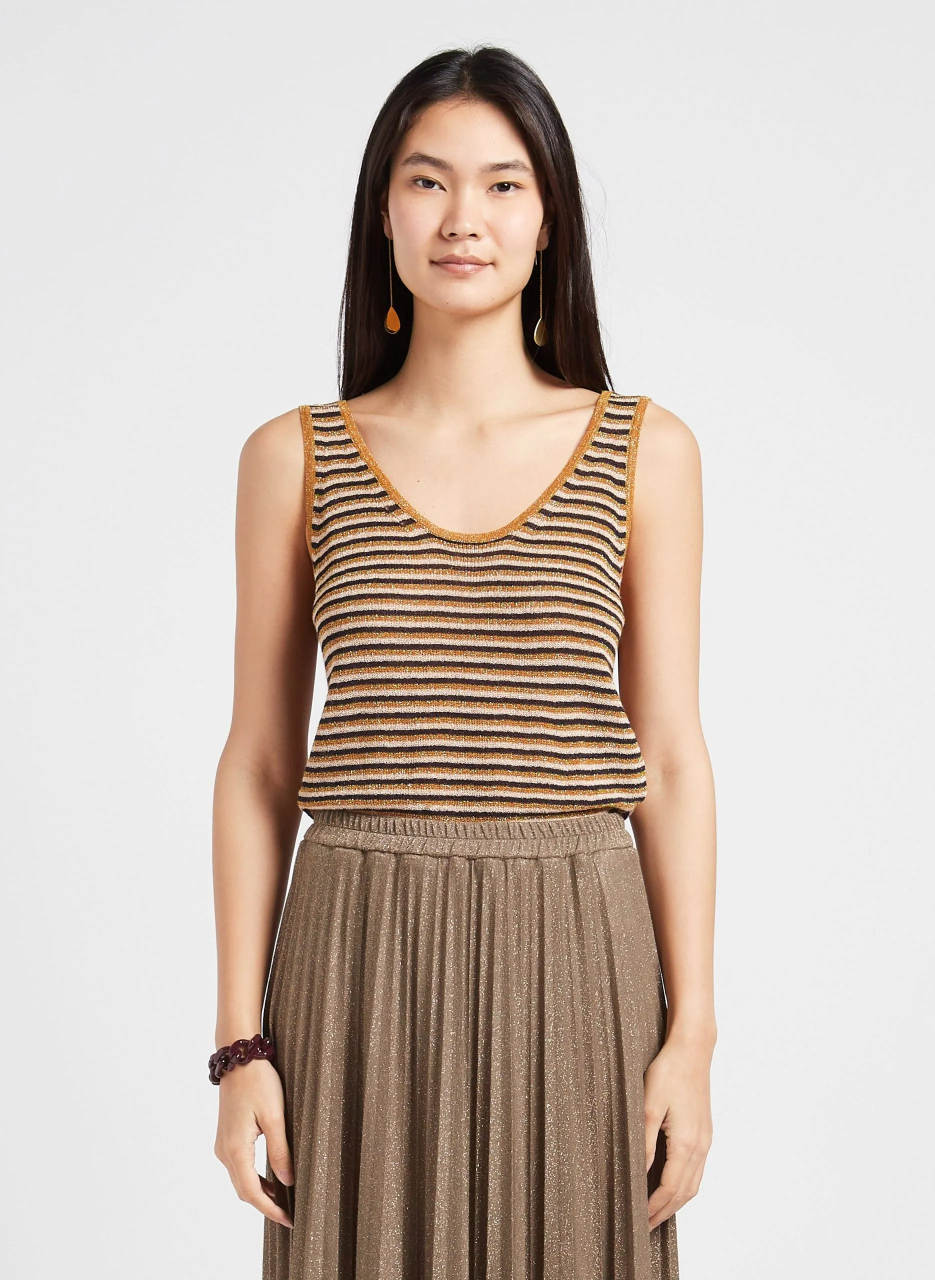 Top sans manches col rond en lurex ray& Multicolore LICCIA