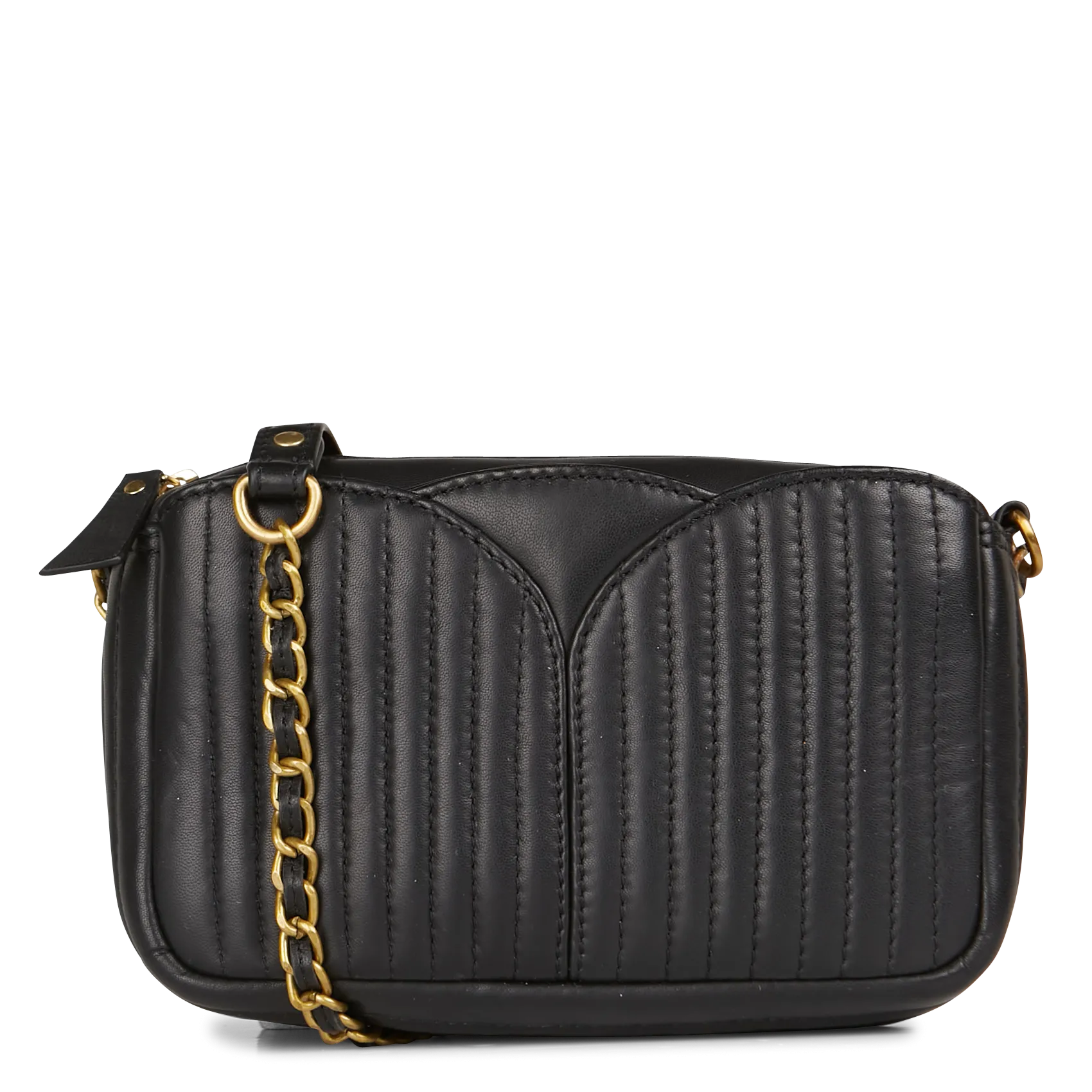 Sac bandoulière en cuir de chèvre Noir DIVINOU