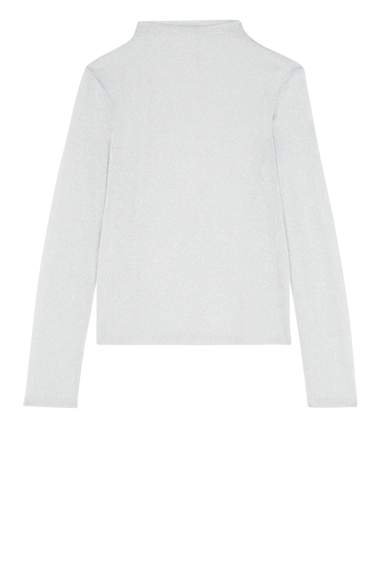 Top col montant en tulle métallisé Argent