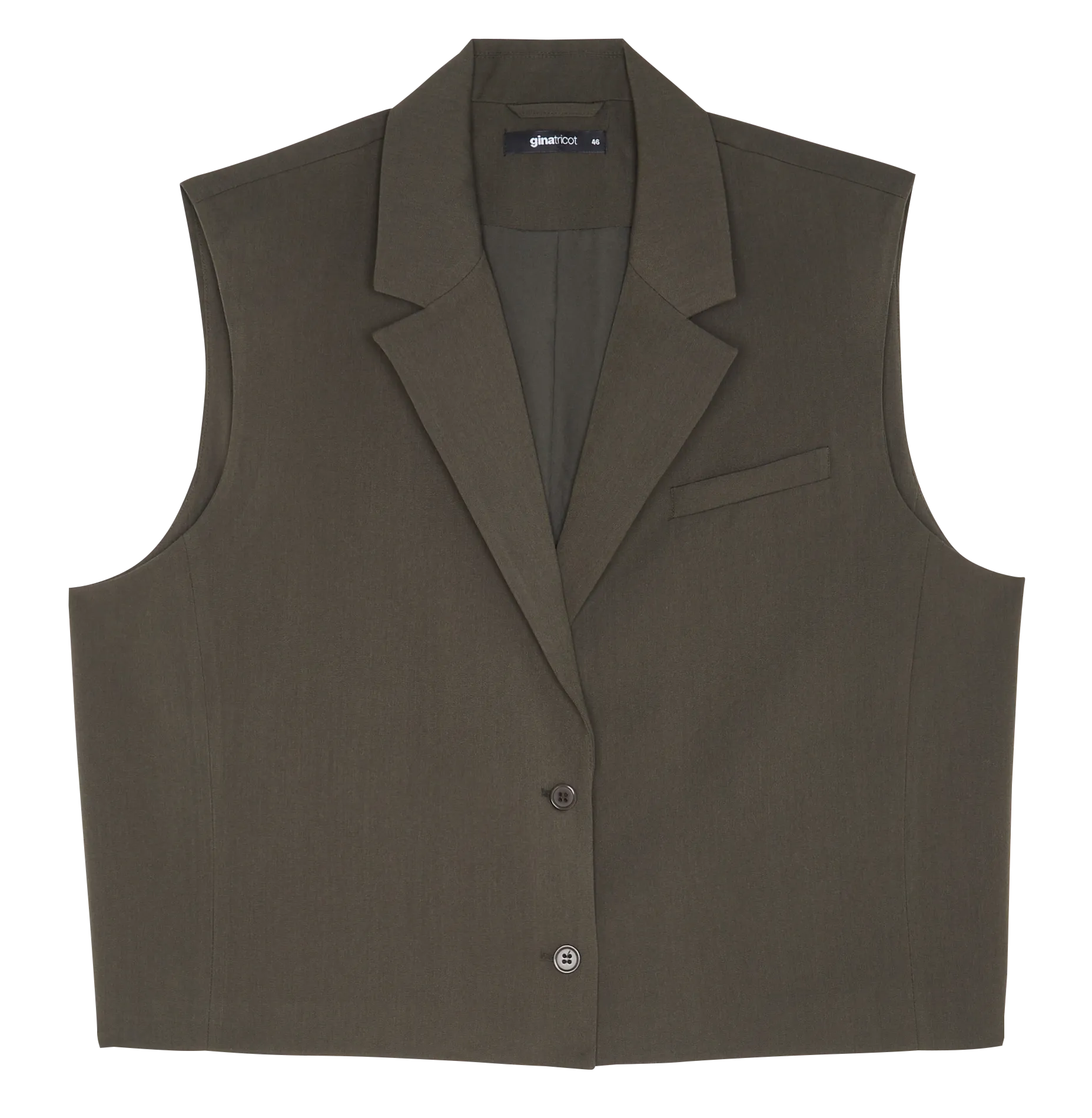 Gilet de costume col tailleur Kaki