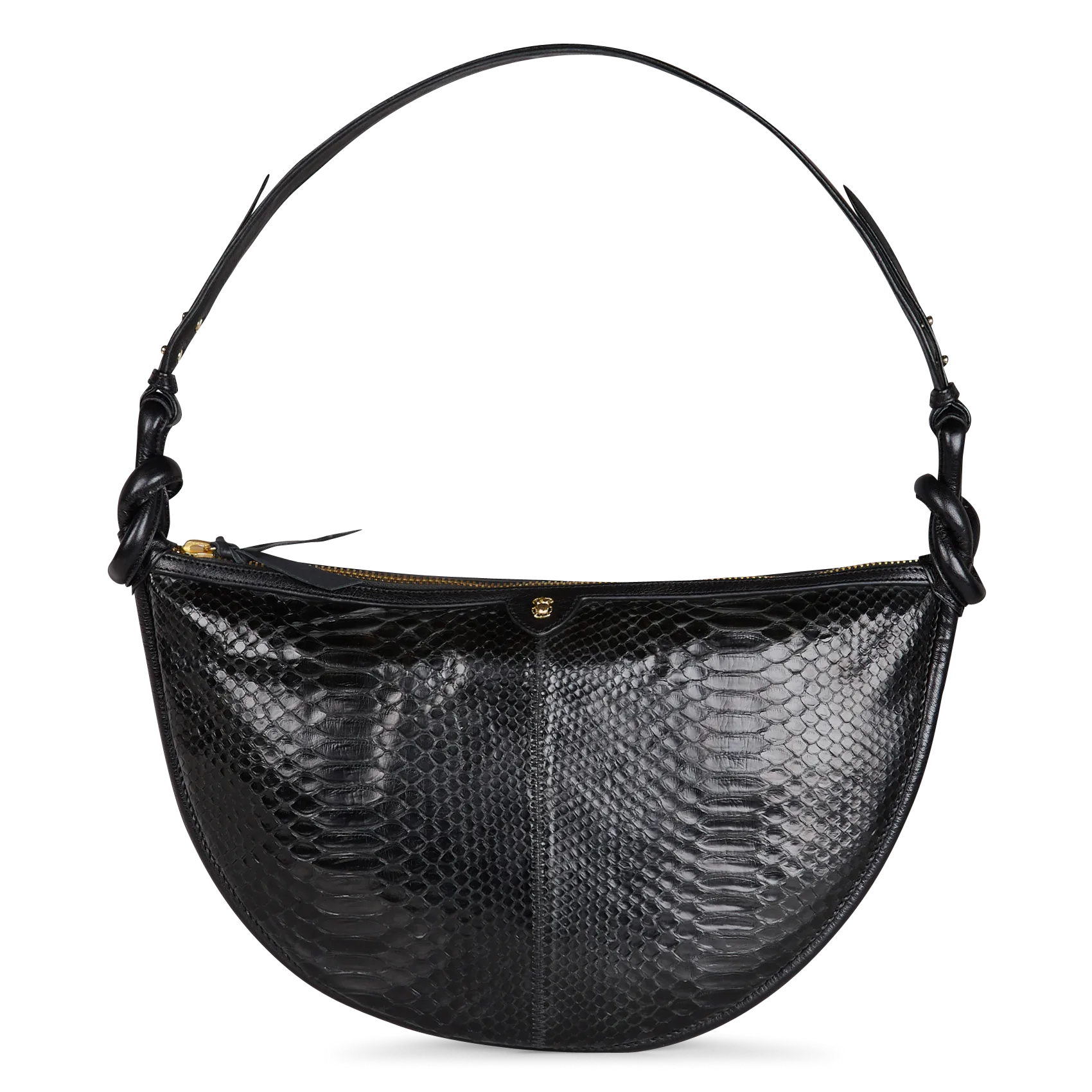 Sac demi-lune en cuir python Noir CHRI