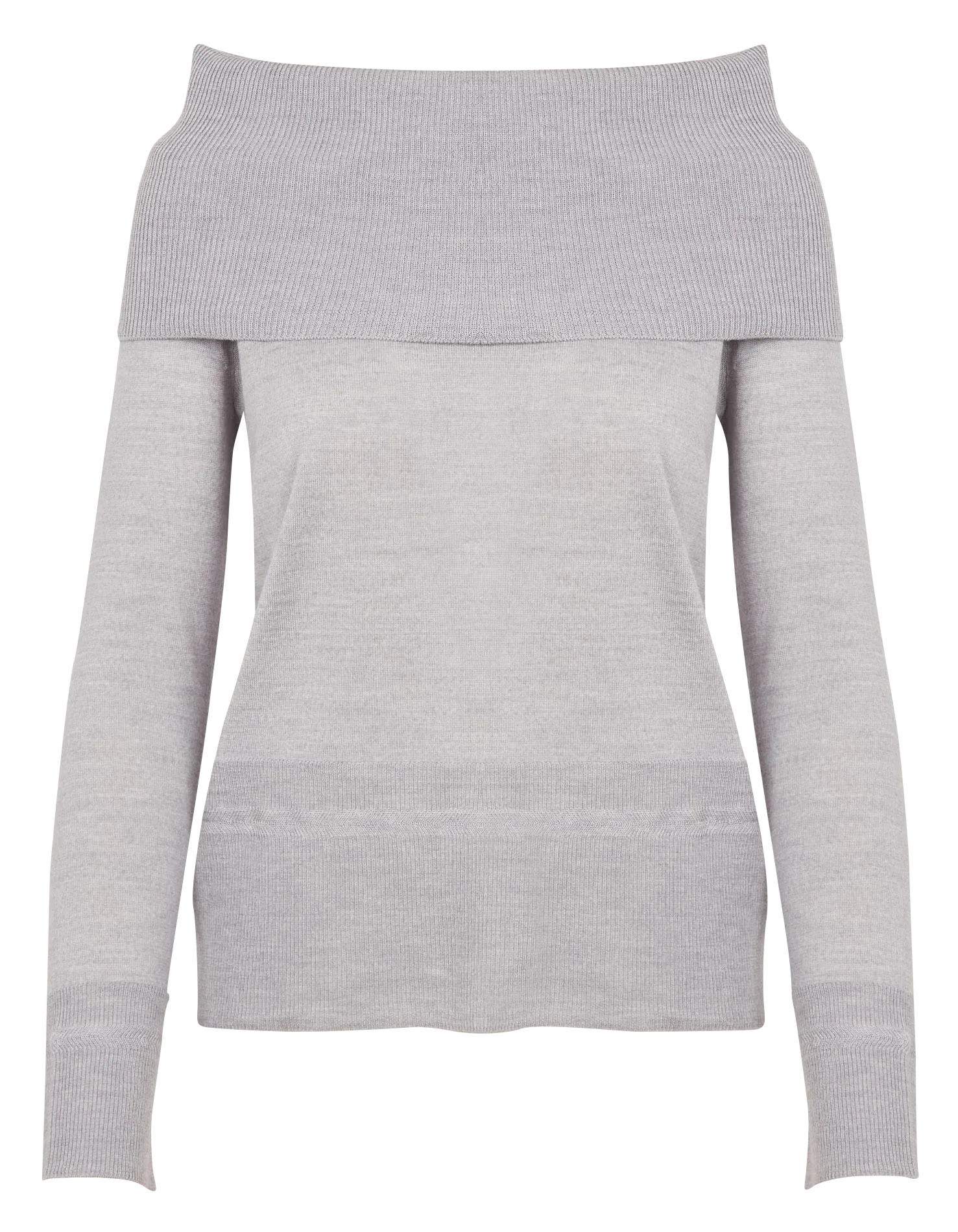 Pull droit épaules dénudées en laine Gris TIGLIO