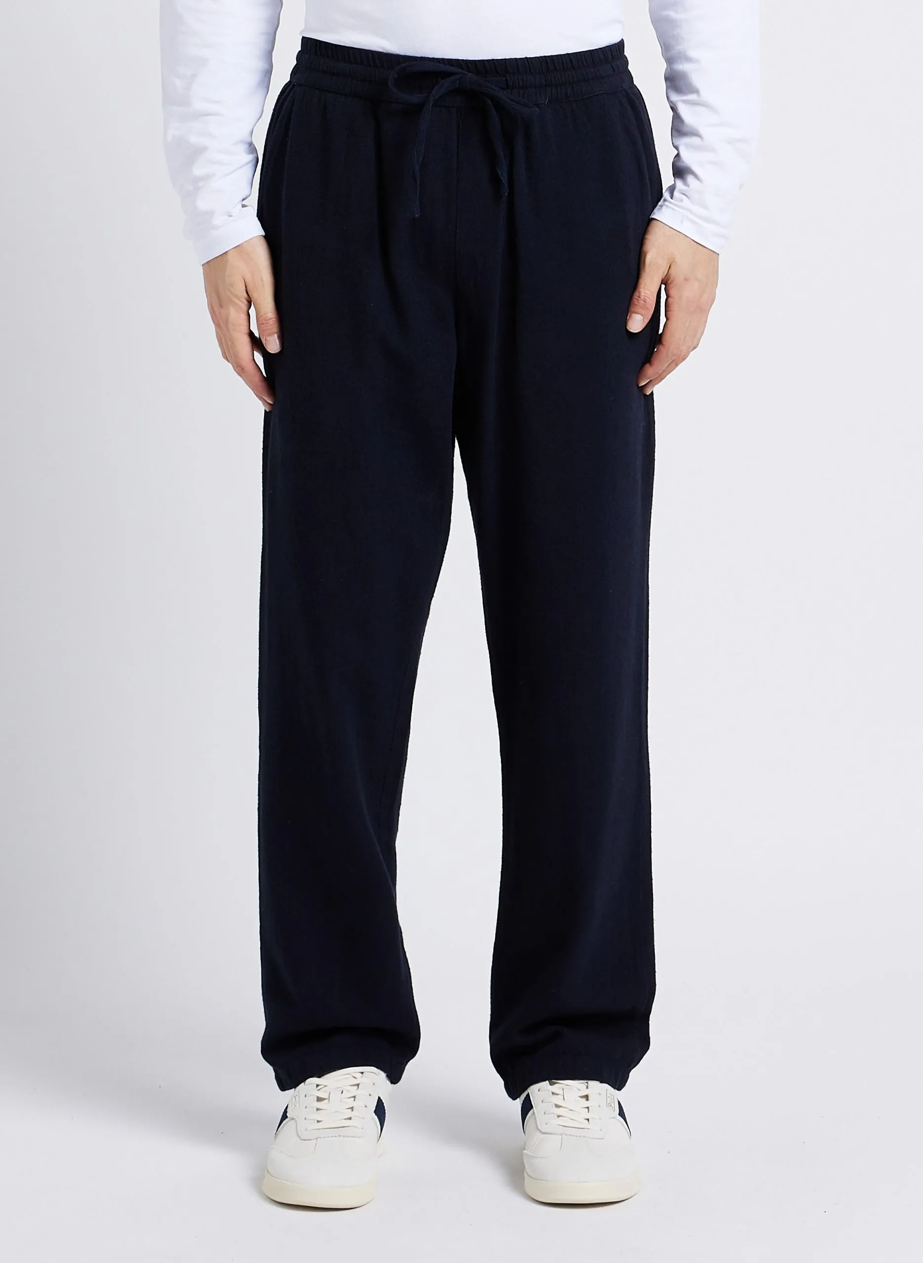 Pantalon droit en coton biologique Bleu FIG