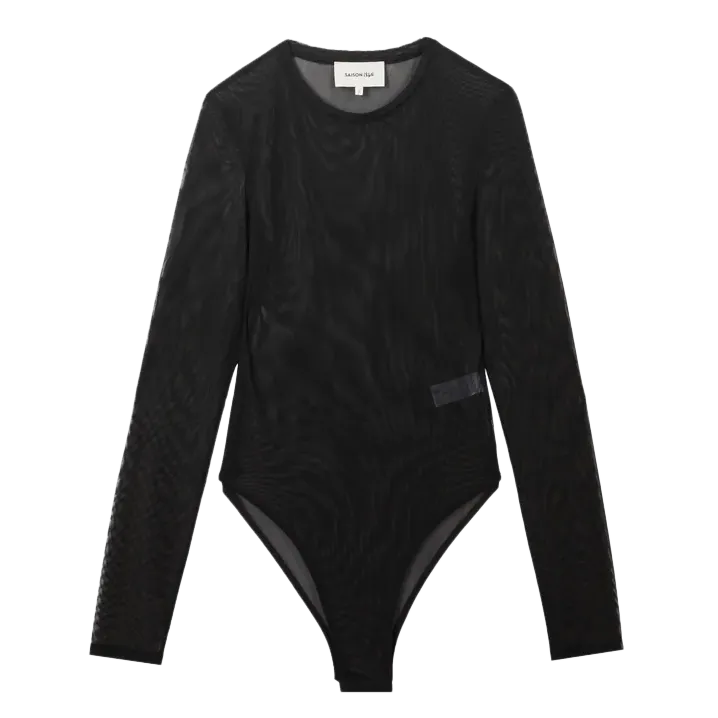 Body col rond en tulle Noir SIBODY