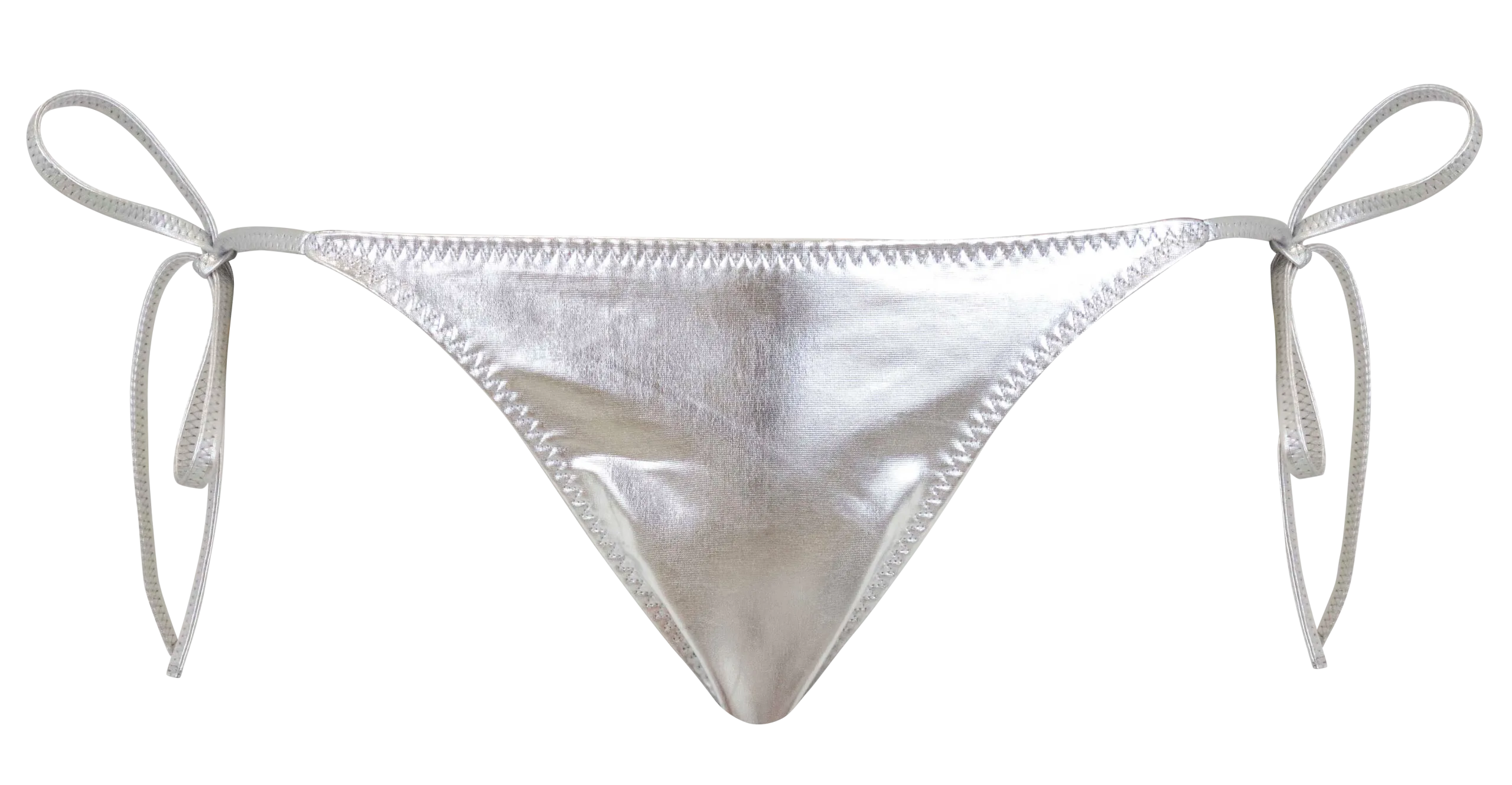 Bas de bikini métallisé Argent TINY