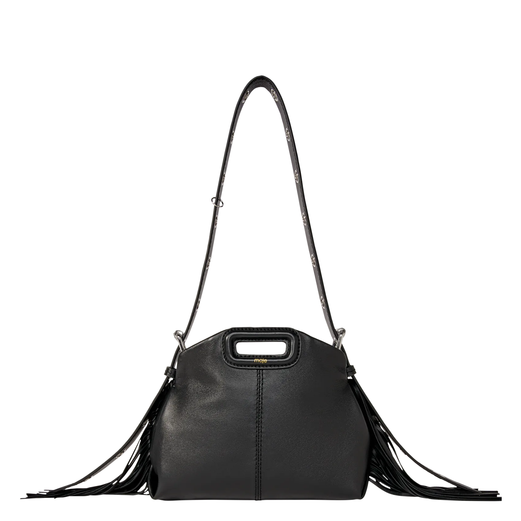 Sac bandoulière en cuir lisse Noir MISS M MINI