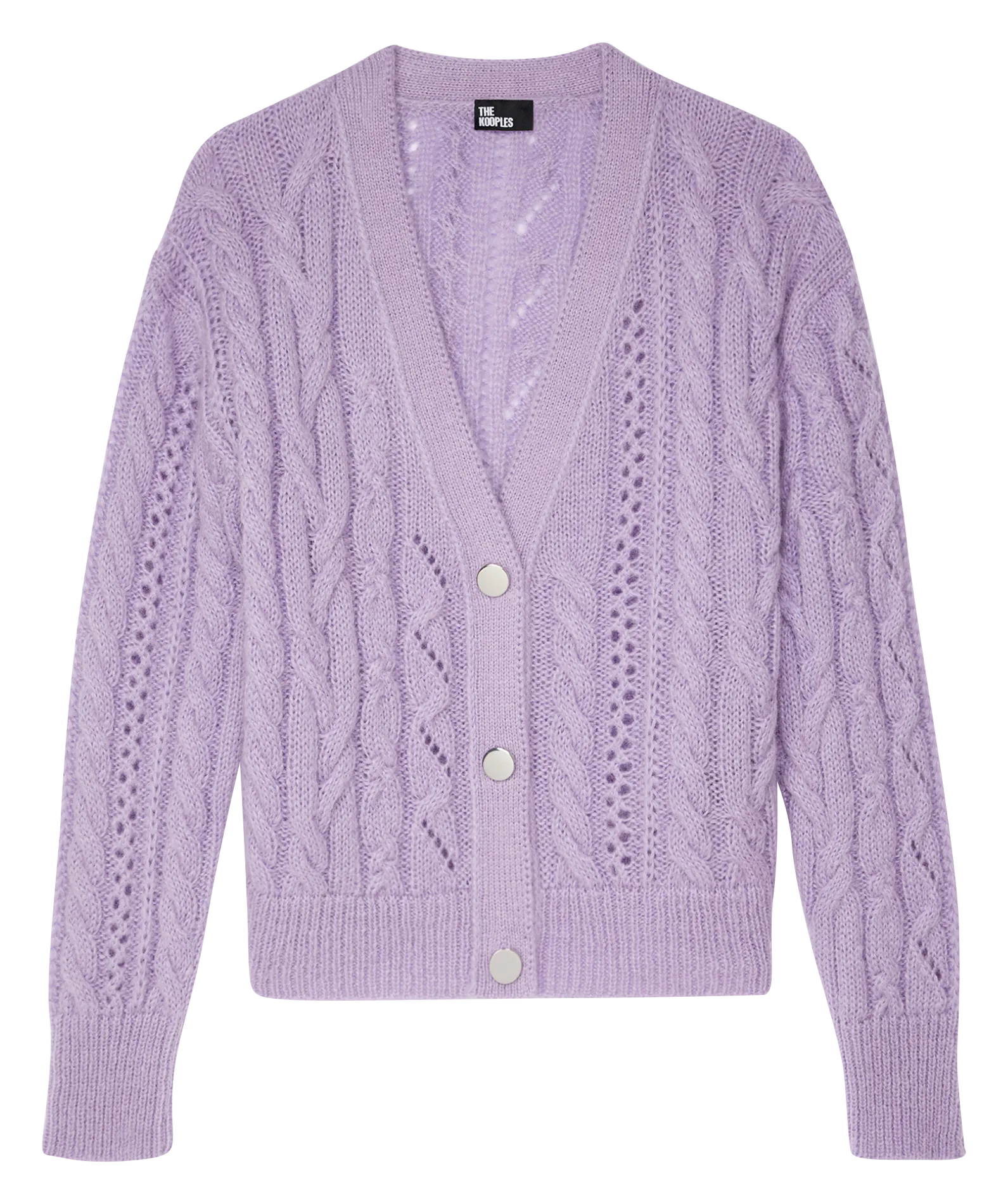 Cardigan ample encolure V en maille Violet