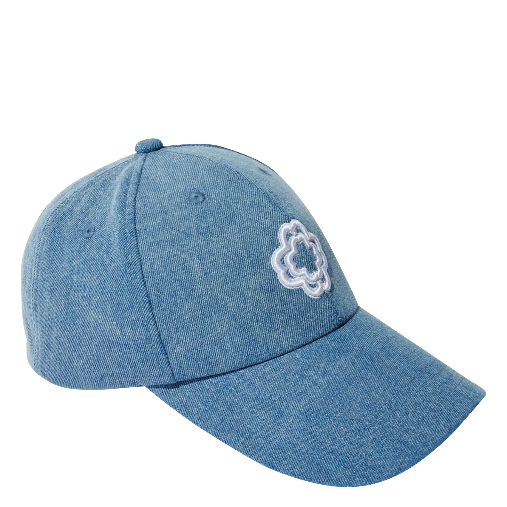 Casquette en jean avec logo brodé Bleu