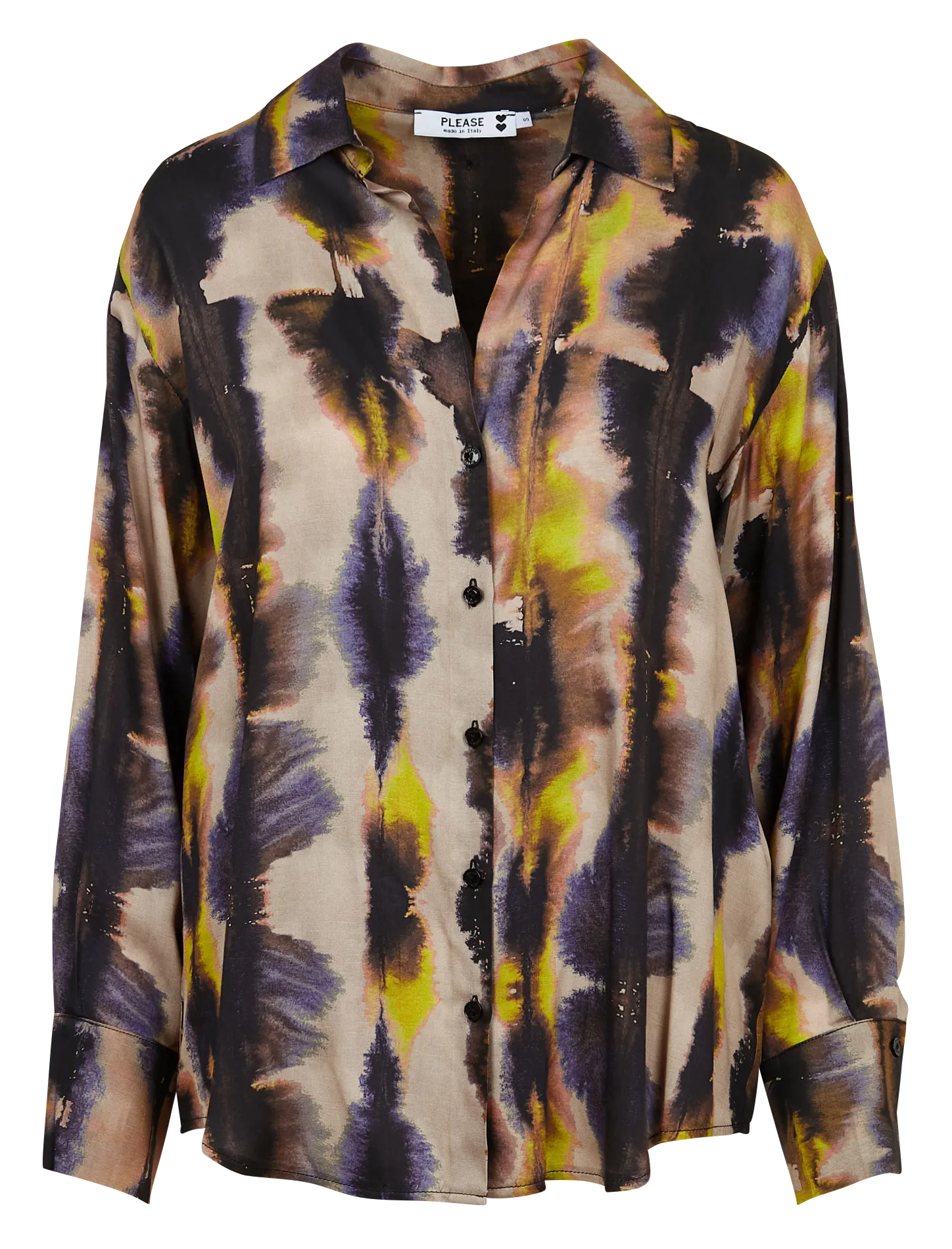 Chemise ample asymétrique à imprimé Noir