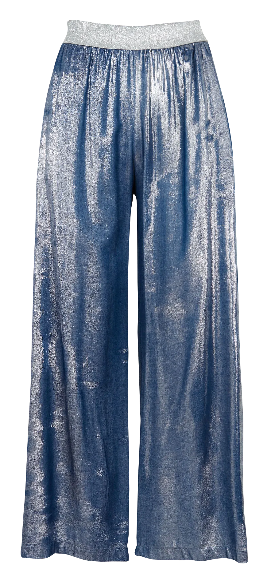 Pantalon large taille haute Bleu