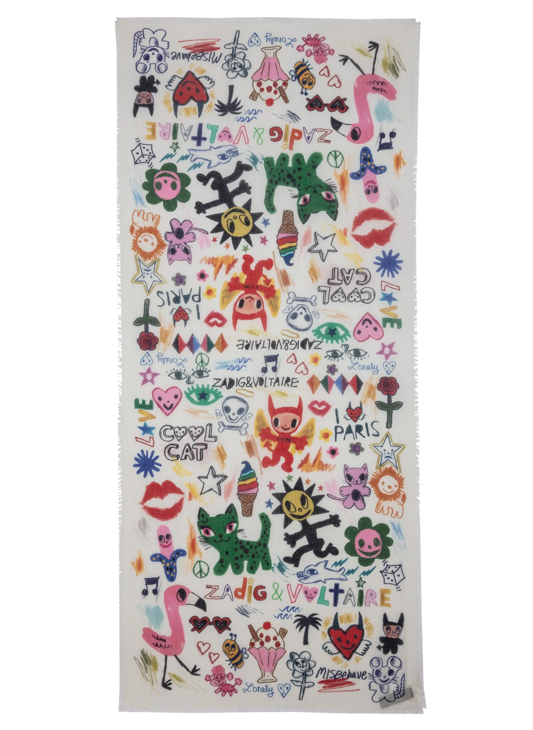 Foulard en coton imprimé Blanc MAXI DELTA