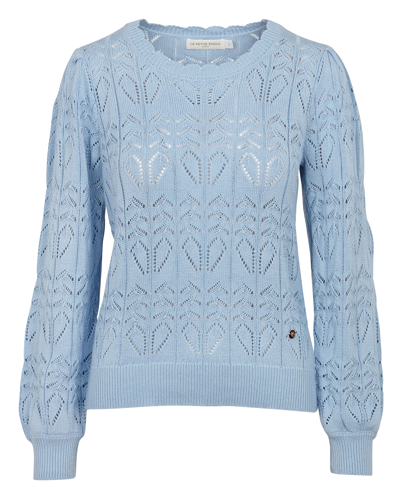 Pull col bateau en coton mélangé Bleu MAGY