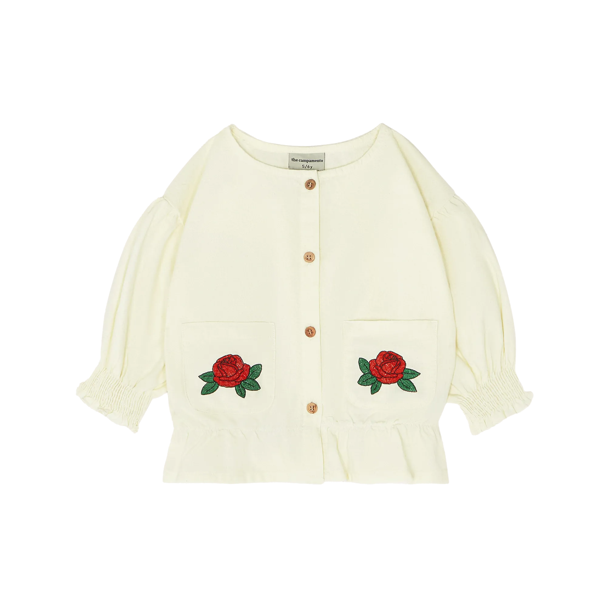 Blouse ample col rond en coton Blanc