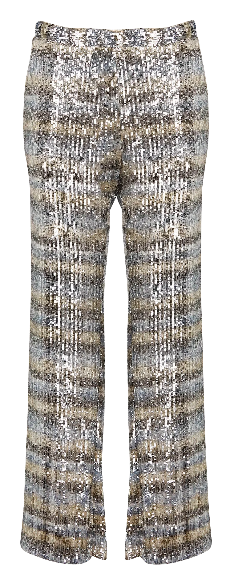 Pantalon droit à sequins imprimé Doré