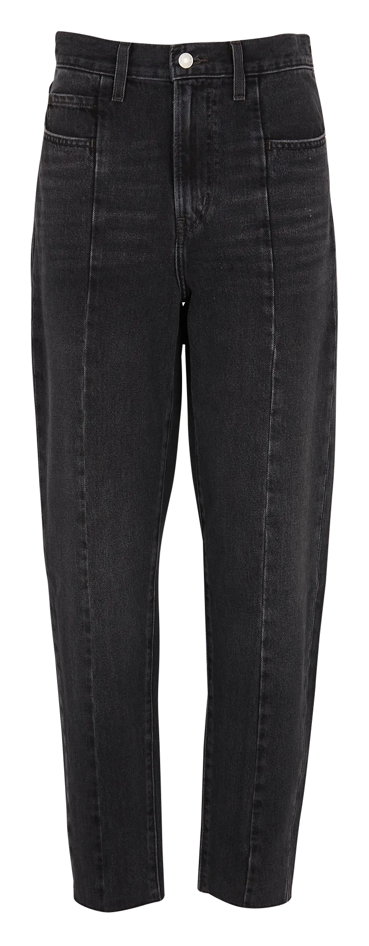 Jean mom taille haute en coton Noir