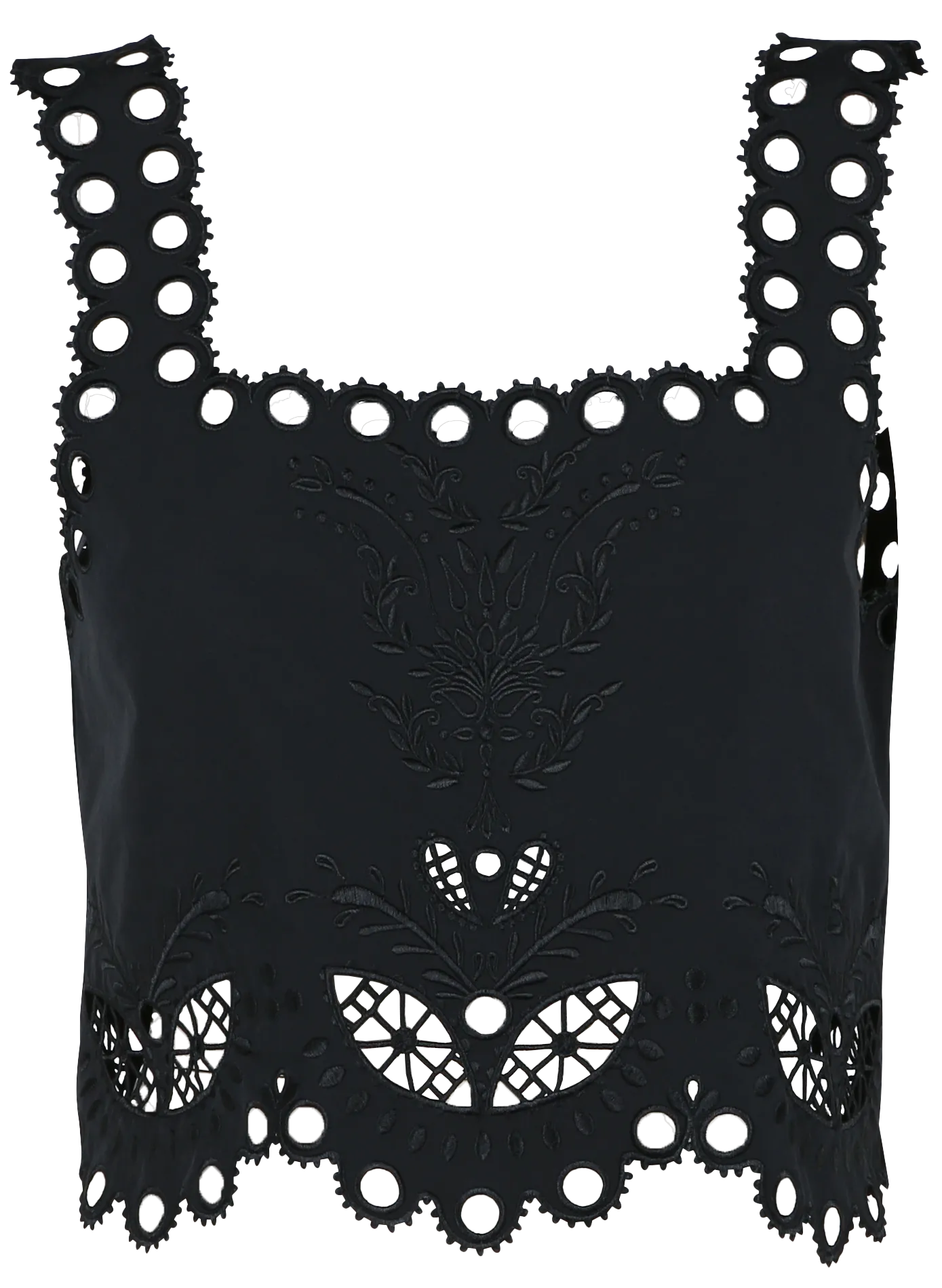 Top court brodé Noir TYLDA